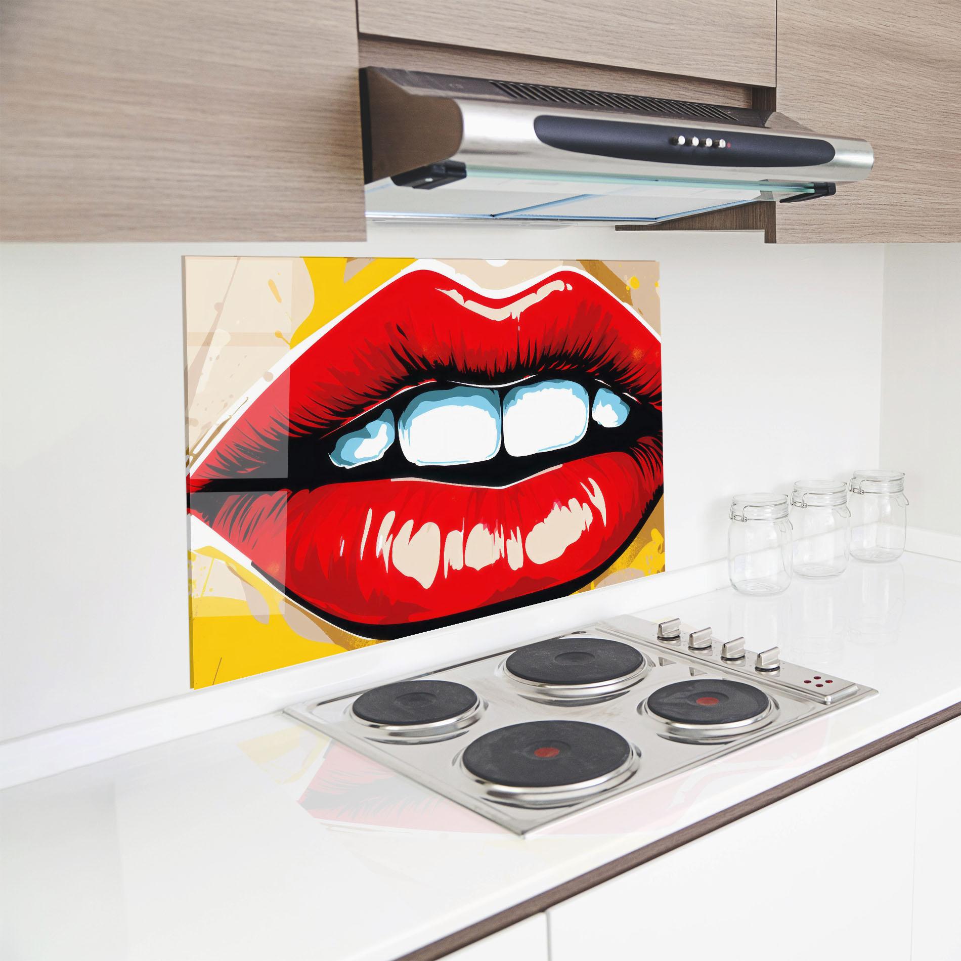Panou Sticla Bucatarie Pop Lips mockup 8