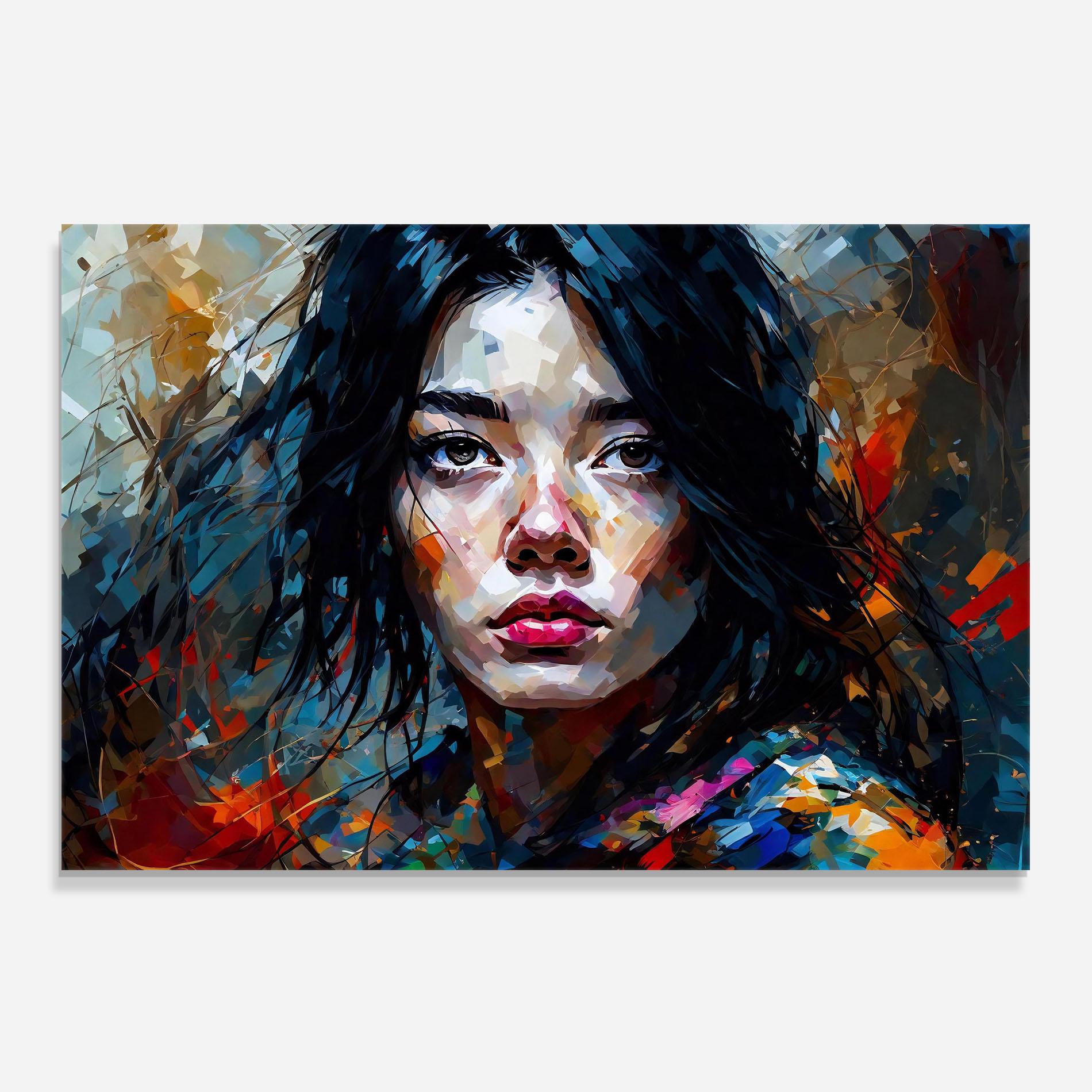 Panou Sticla Bucatarie Artistic Girl Bright Makeup mockup 0