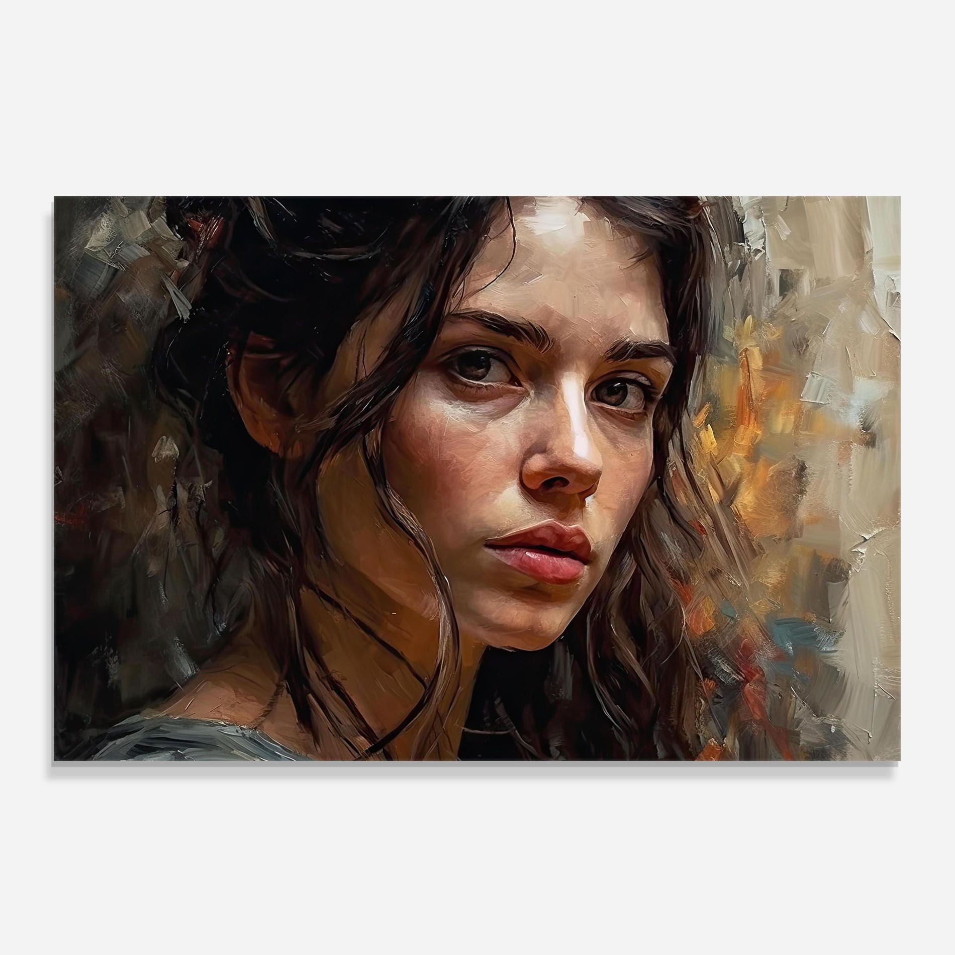Closeup Impasto Portrait mockup 0