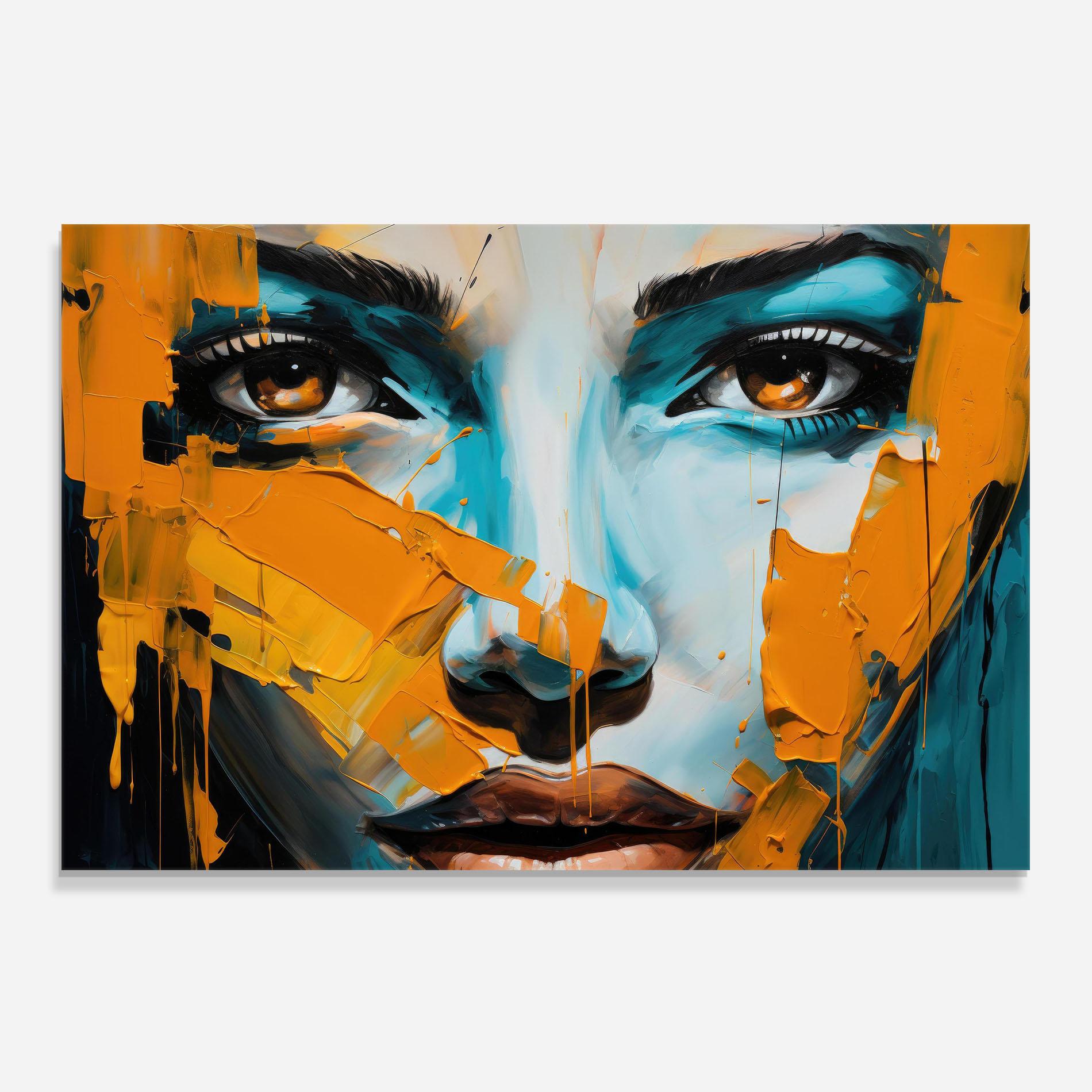 Panou Sticla Bucatarie Orange Paint Portrait mockup 0