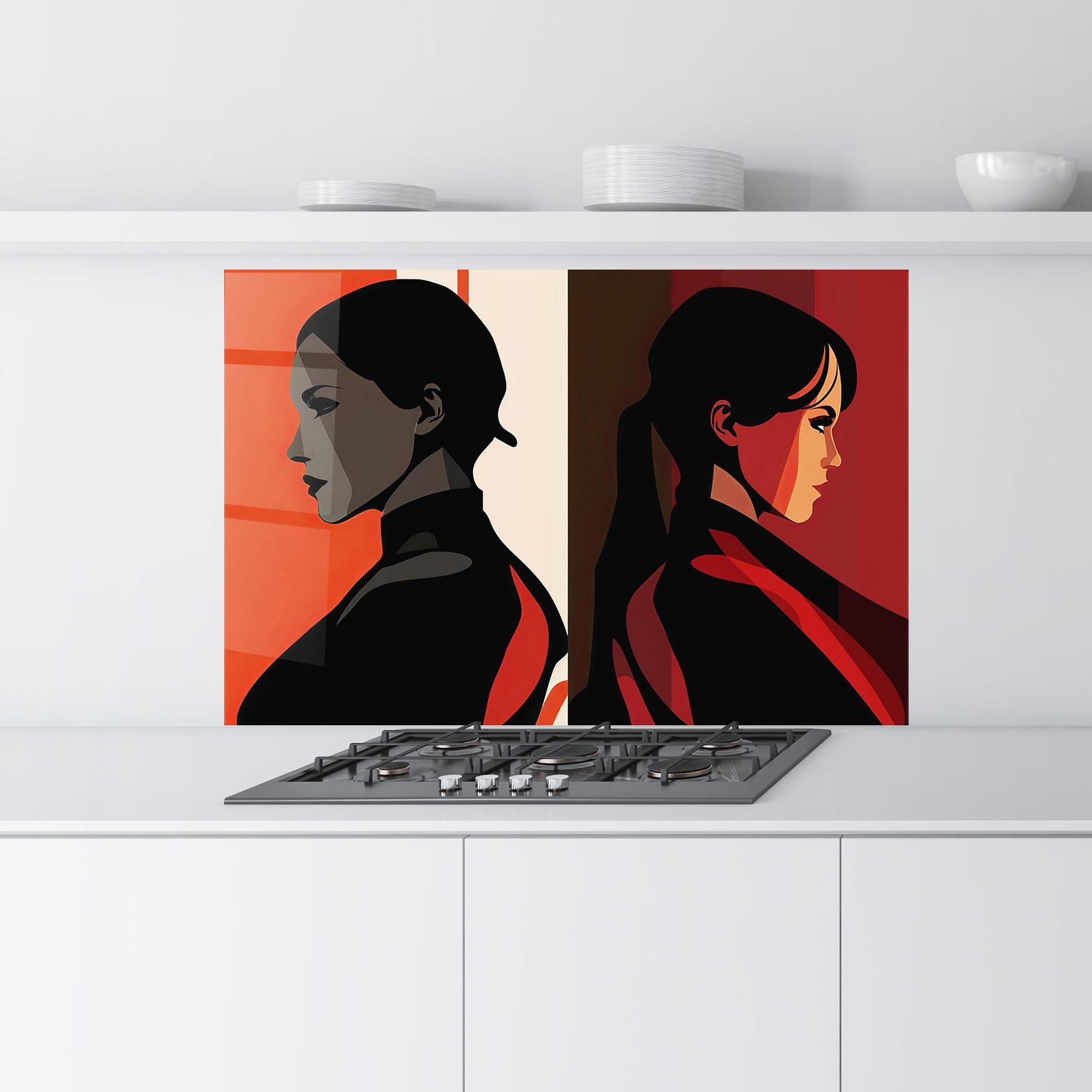 Panou Sticla Bucatarie Graphical Portrait mockup 9