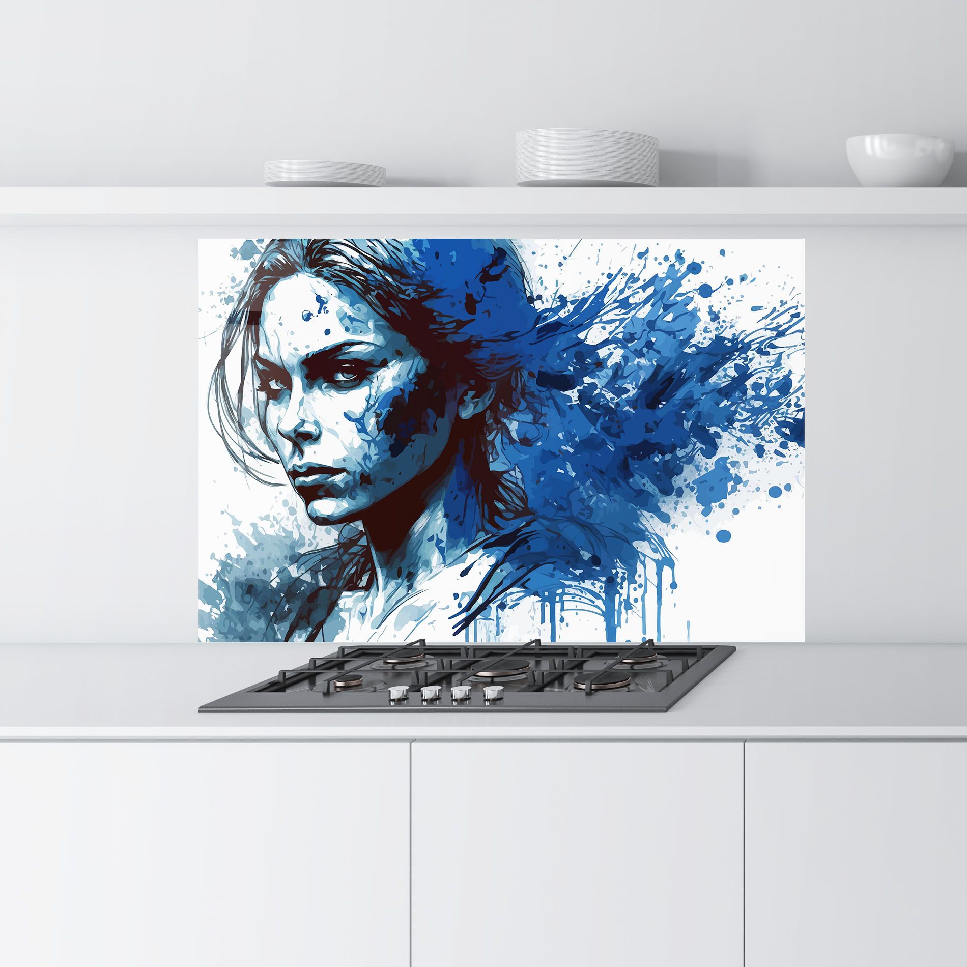 Portrait Blue Woman mockup 9
