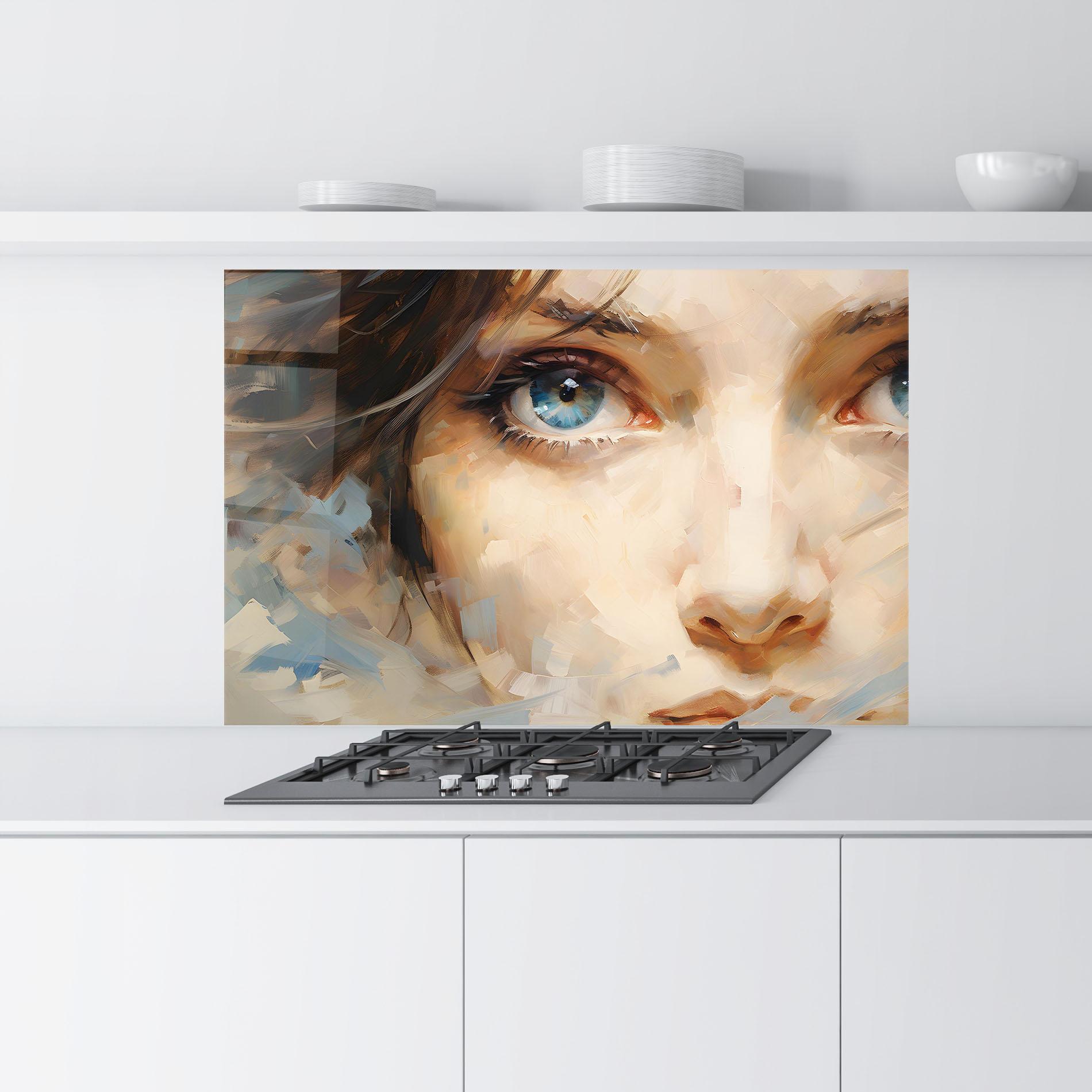 Panou Sticla Bucatarie Pupil Blue Iris mockup 9