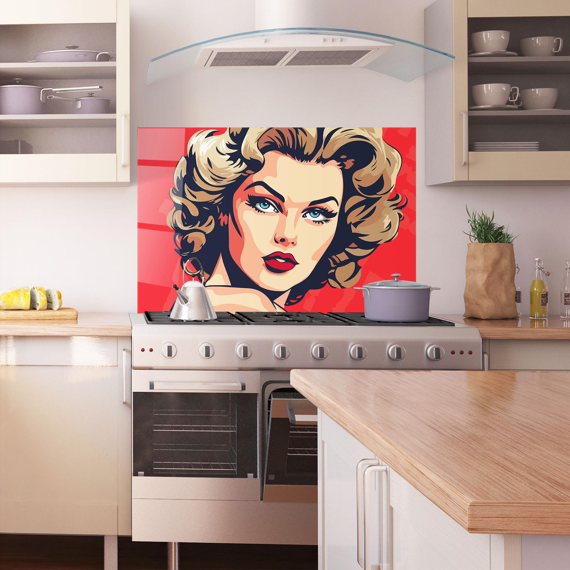 Panou Sticla Bucatarie Blue Eyes Portrait mockup 1