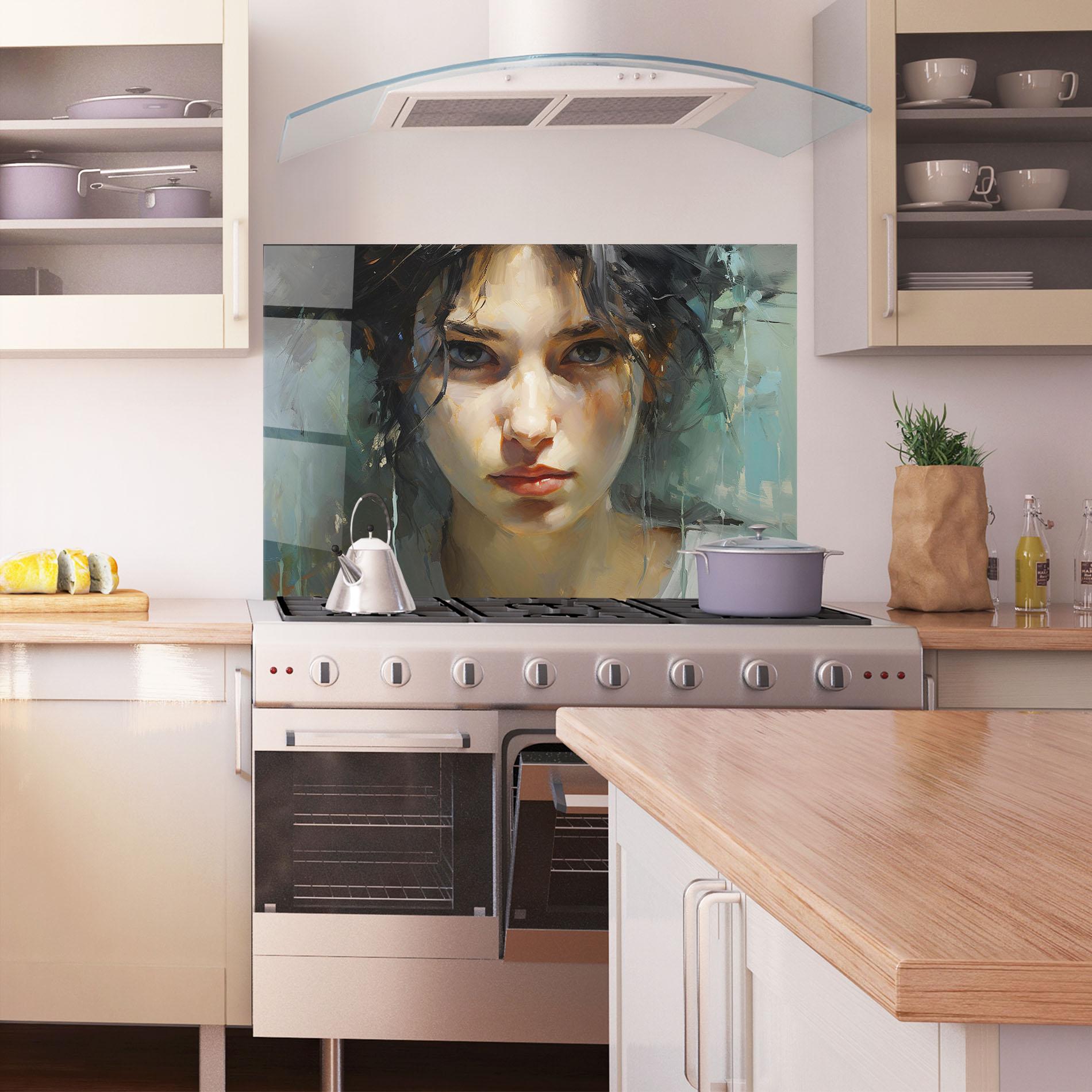 Panou Sticla Bucatarie Intense Portrait mockup 1