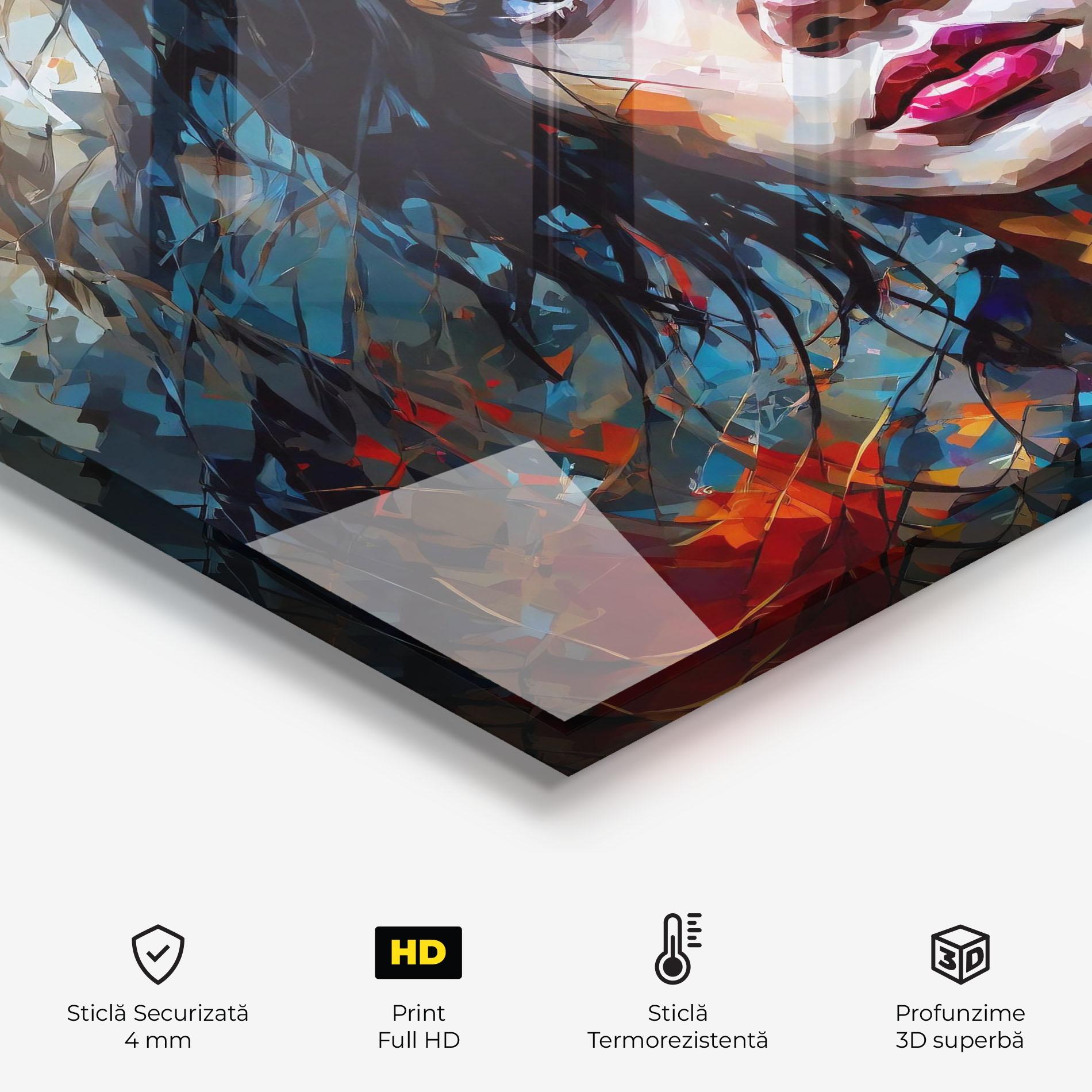 Panou Sticla Bucatarie Artistic Girl Bright Makeup mockup 2