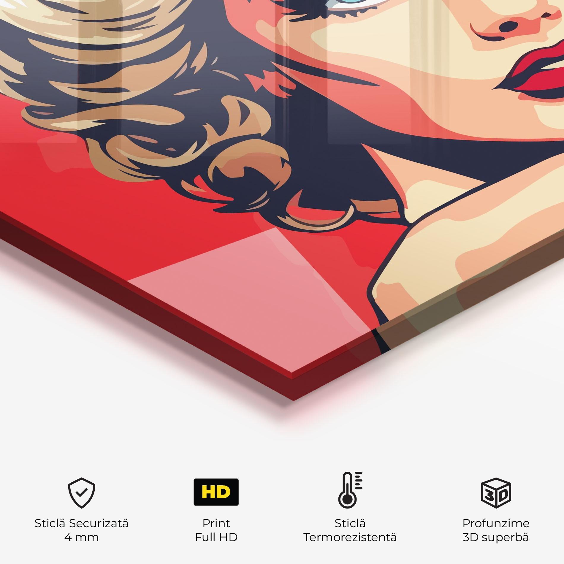 Panou Sticla Bucatarie Blue Eyes Portrait mockup 2