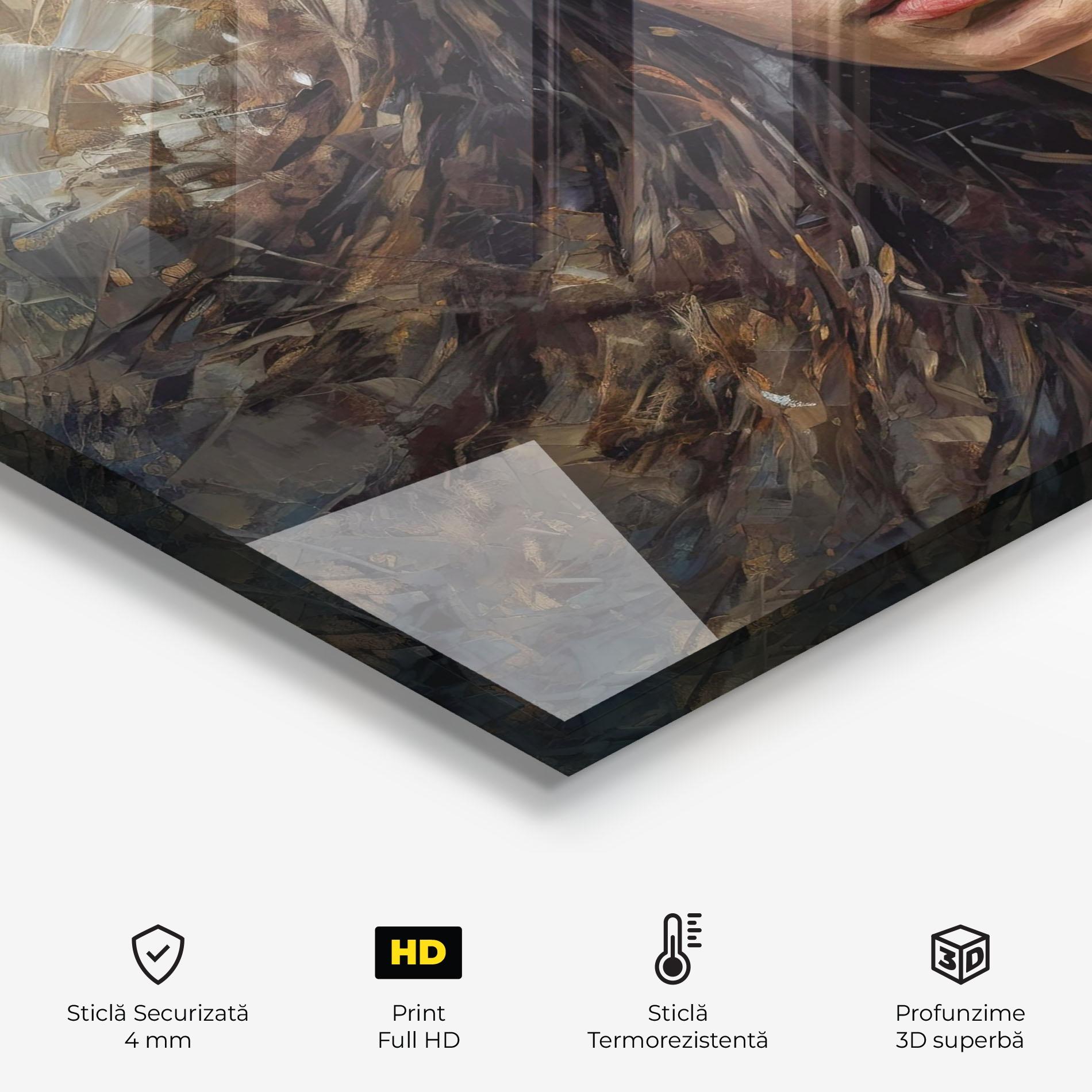 Panou Sticla Bucatarie Darkhaired Woman Portrait mockup 2