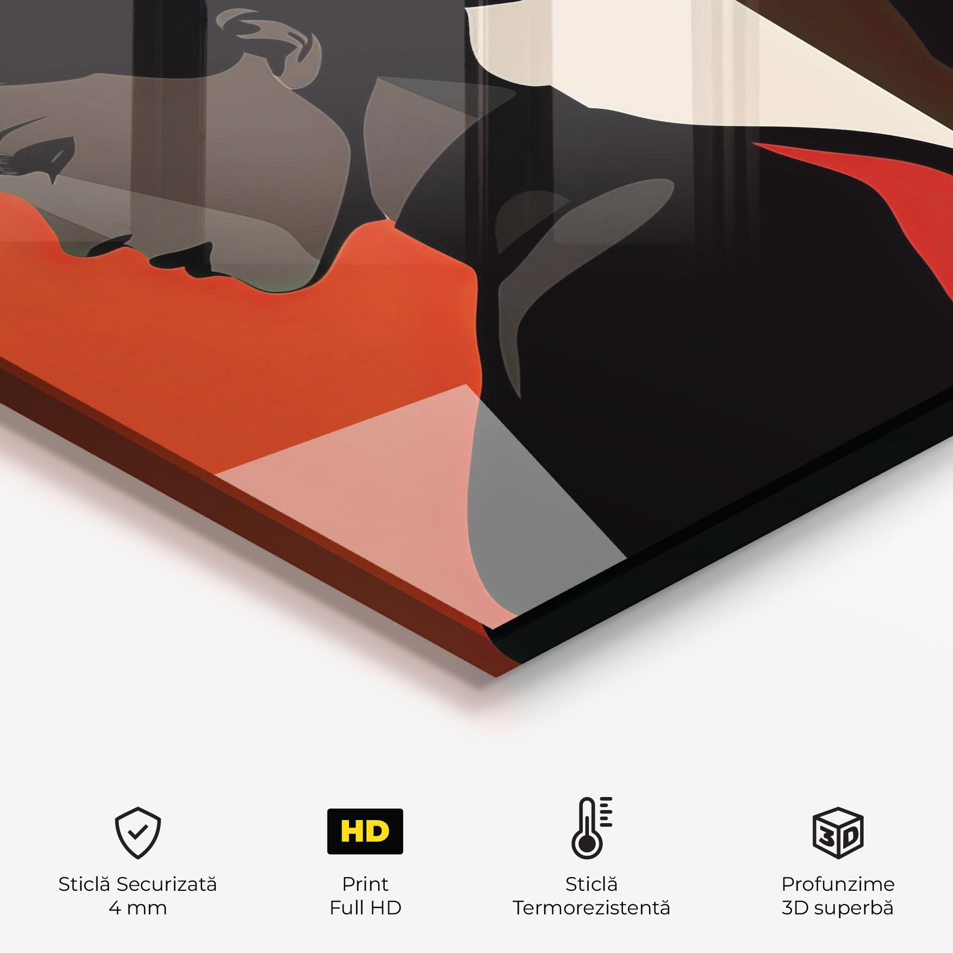 Panou Sticla Bucatarie Graphical Portrait mockup 2