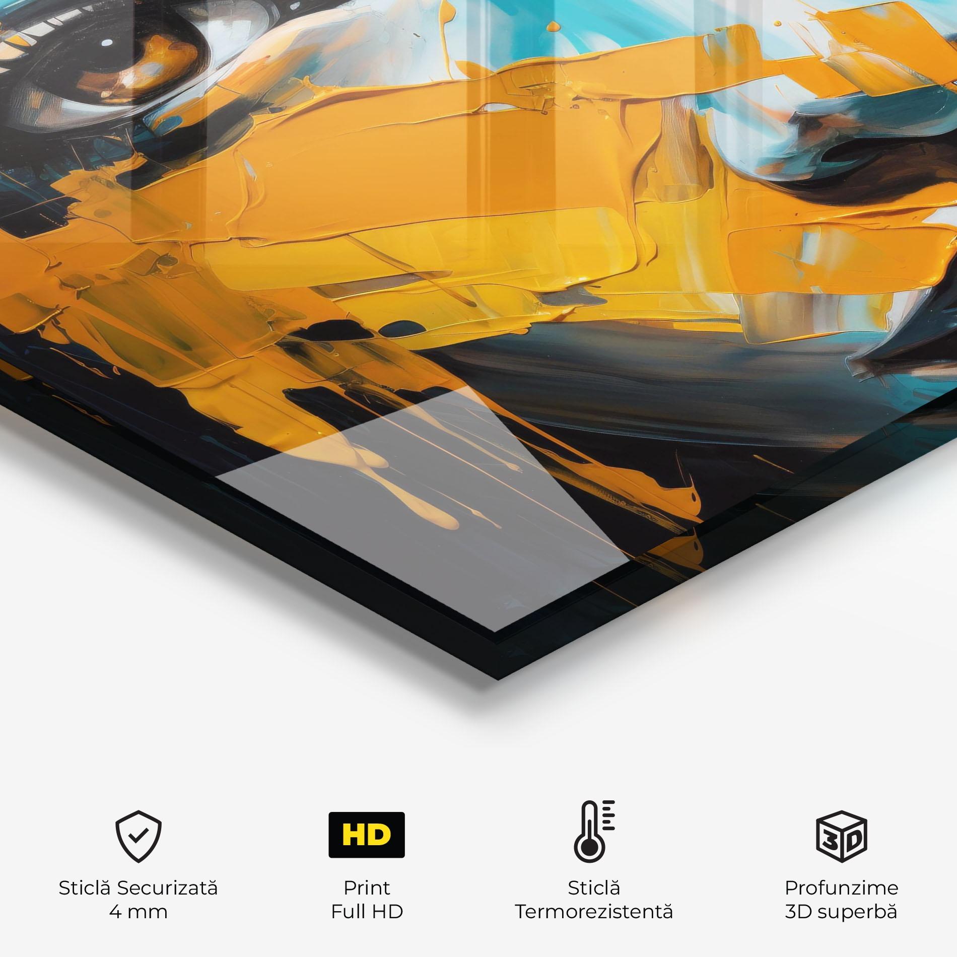 Panou Sticla Bucatarie Orange Paint Portrait mockup 2