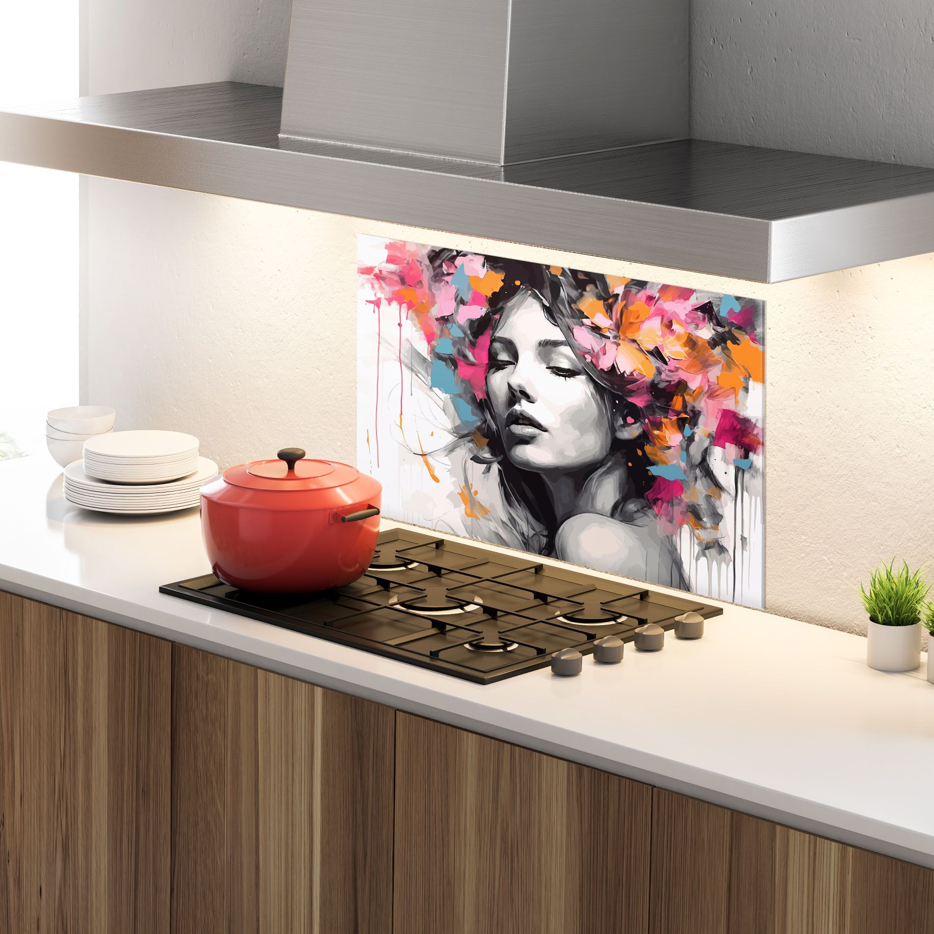 Colorful Flower Portrait mockup 4