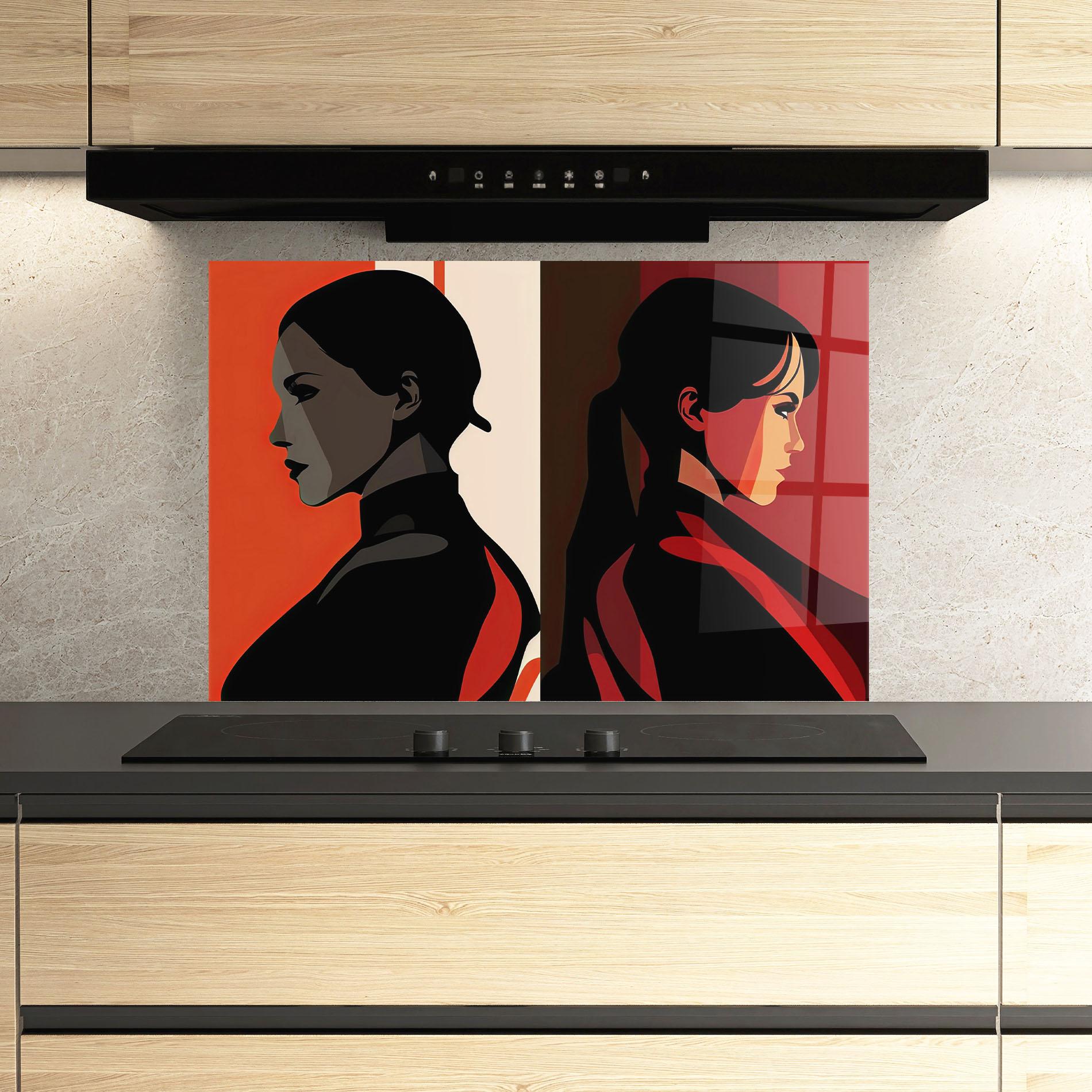 Panou Sticla Bucatarie Graphical Portrait mockup 3