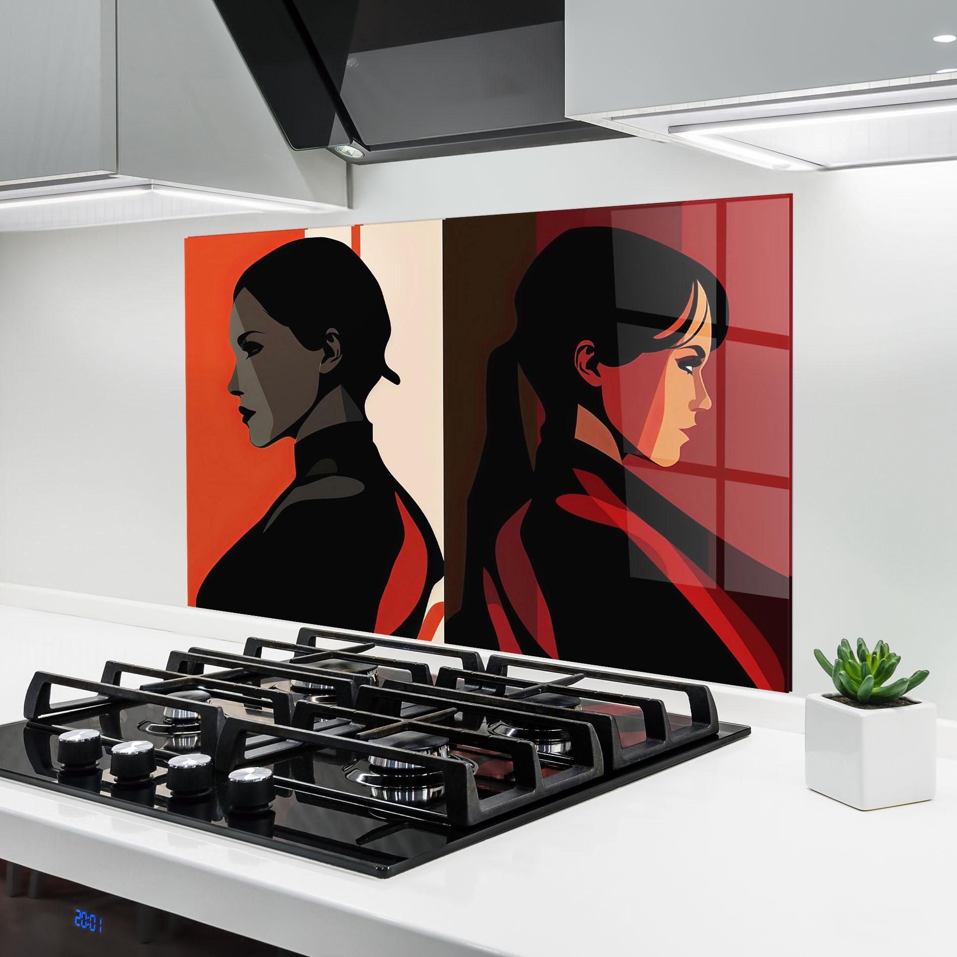 Panou Sticla Bucatarie Graphical Portrait mockup 6