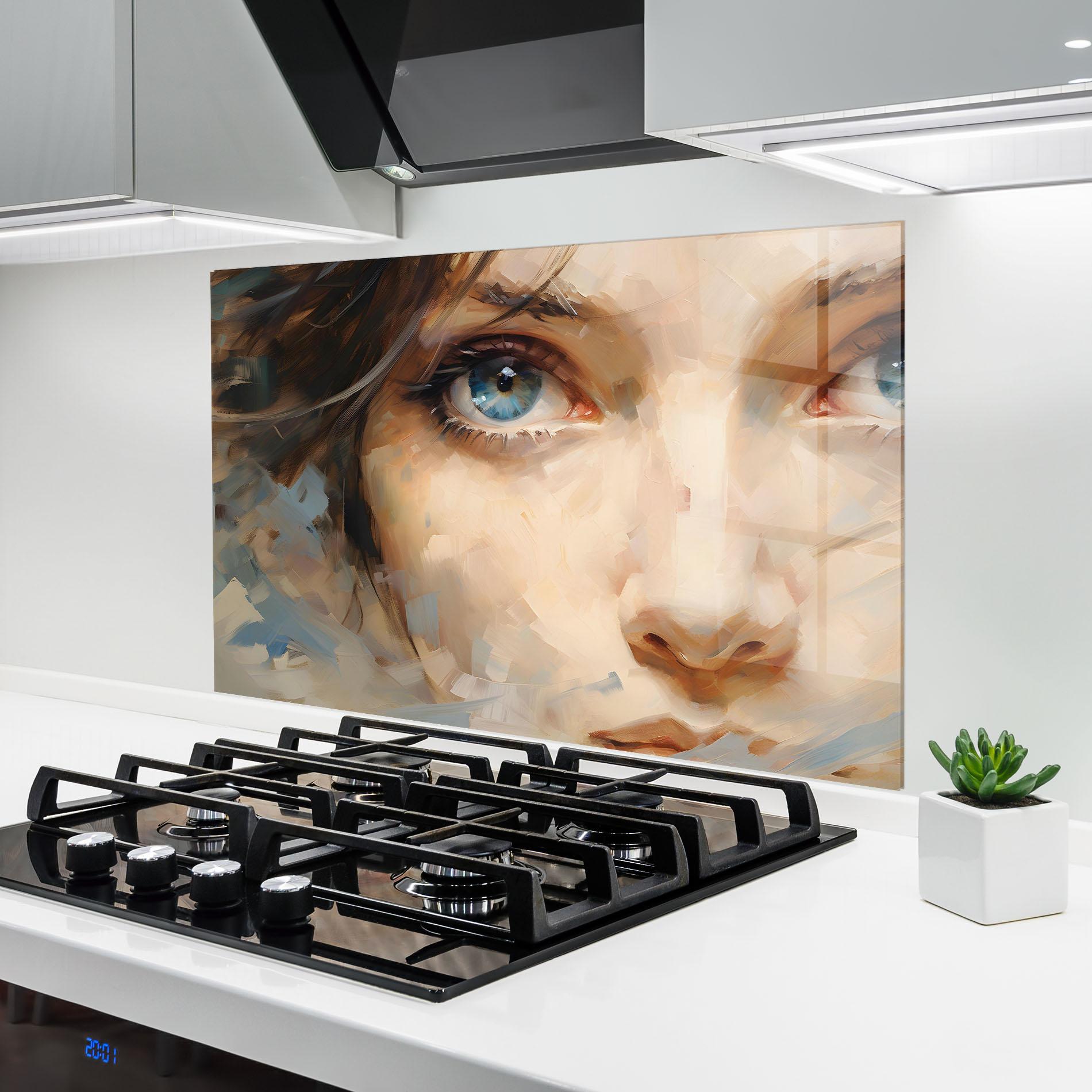 Panou Sticla Bucatarie Pupil Blue Iris mockup 6