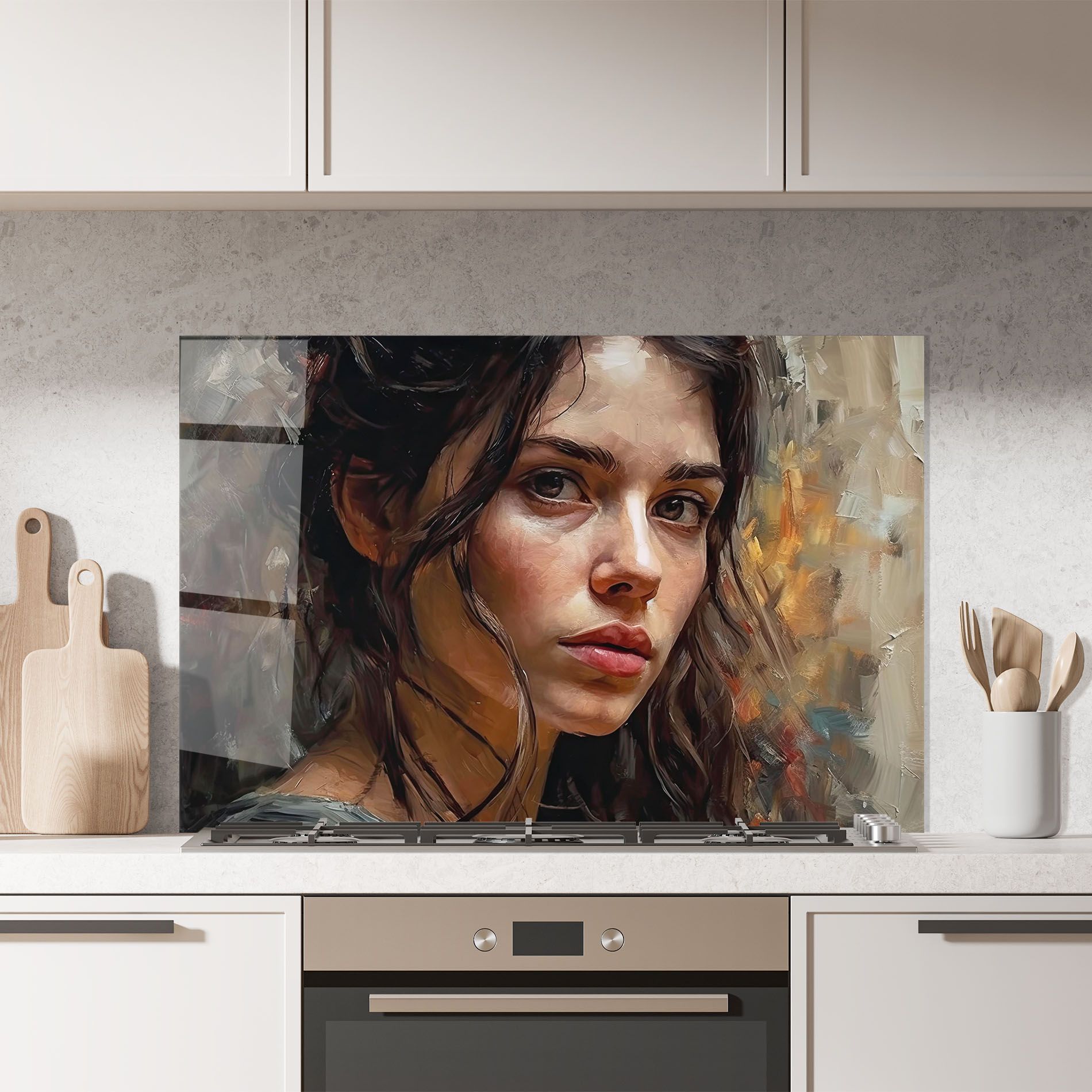 Closeup Impasto Portrait mockup 7