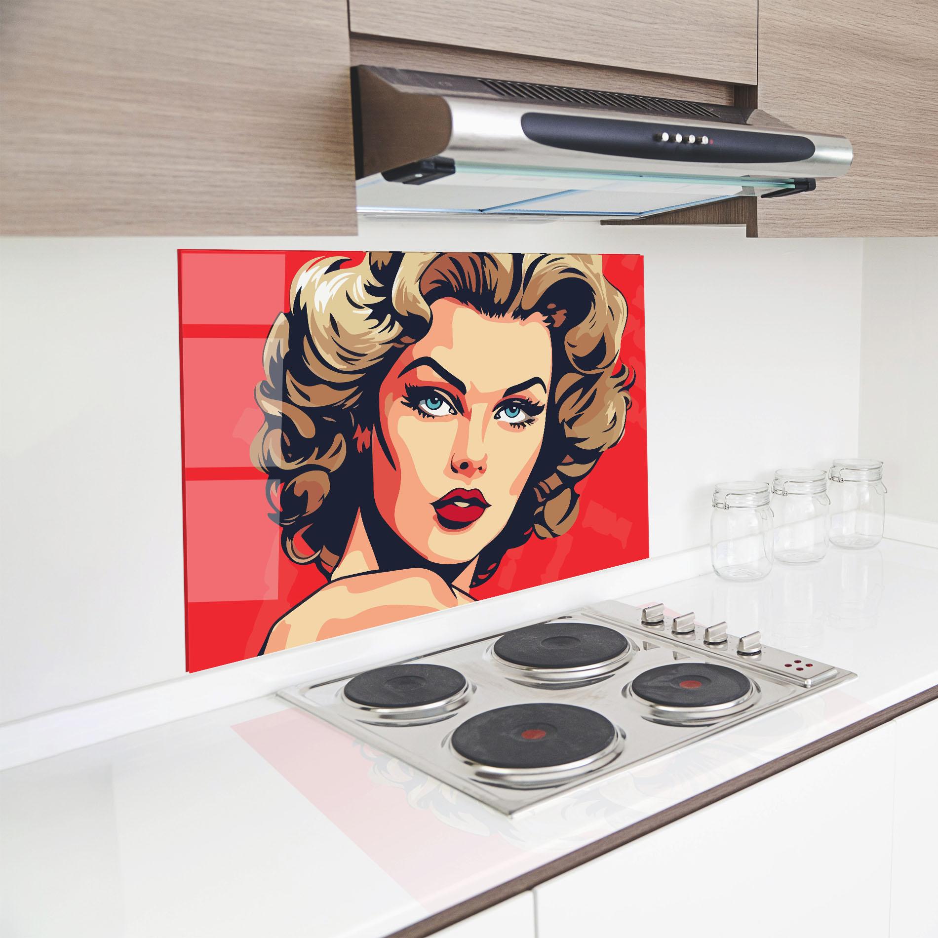 Panou Sticla Bucatarie Blue Eyes Portrait mockup 8