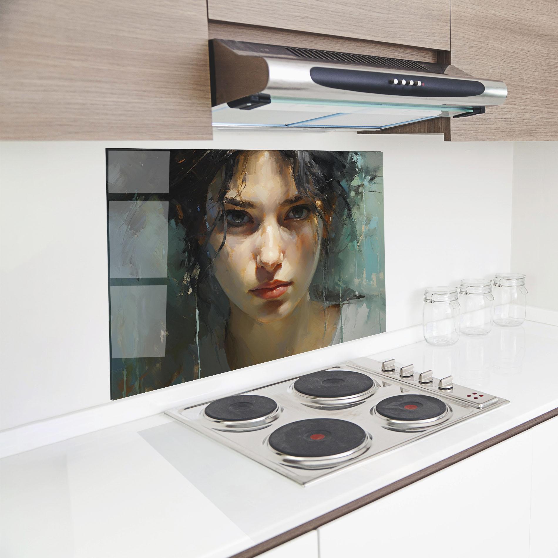 Panou Sticla Bucatarie Intense Portrait mockup 8