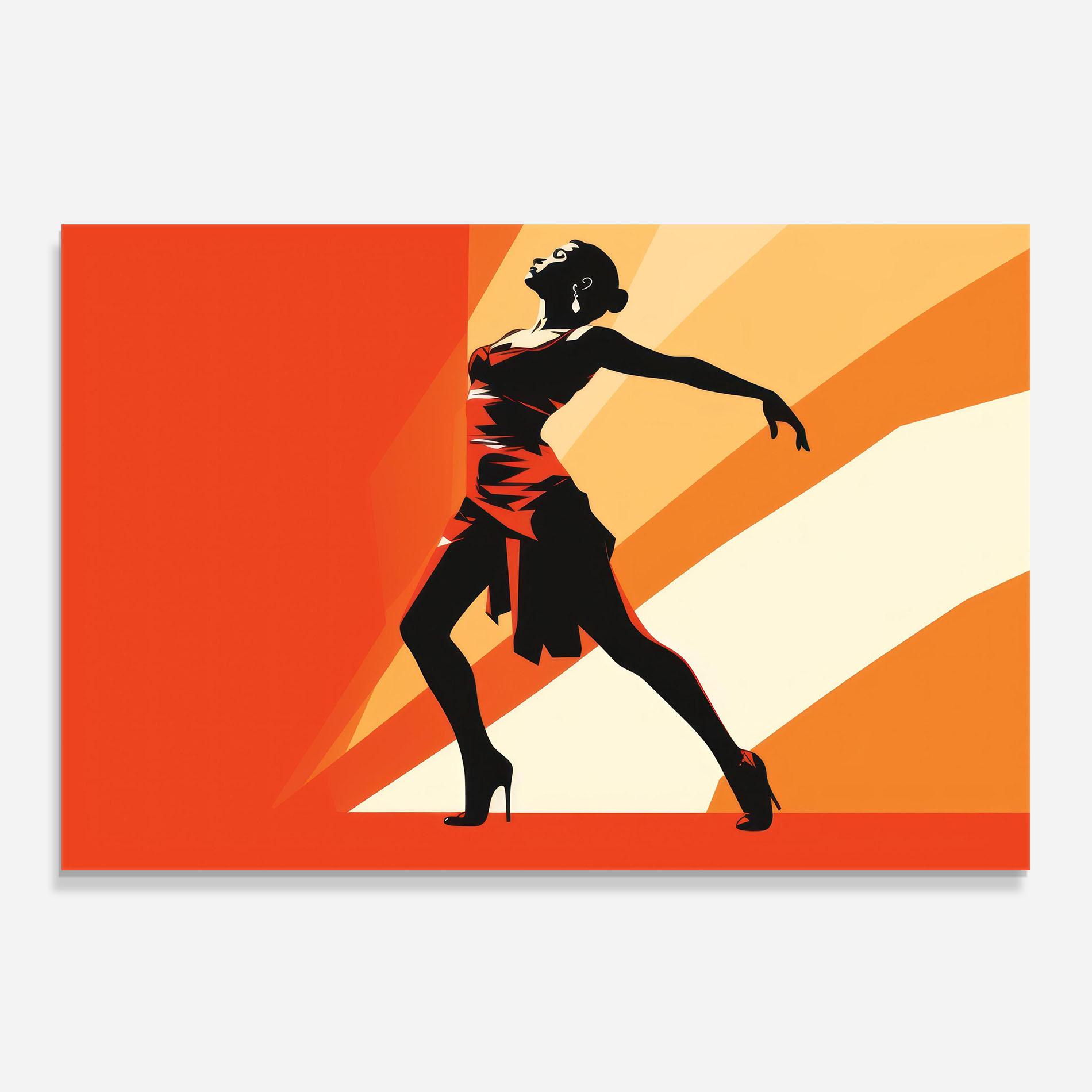 Panou Sticla Bucatarie Red Dress Shilouette mockup 0