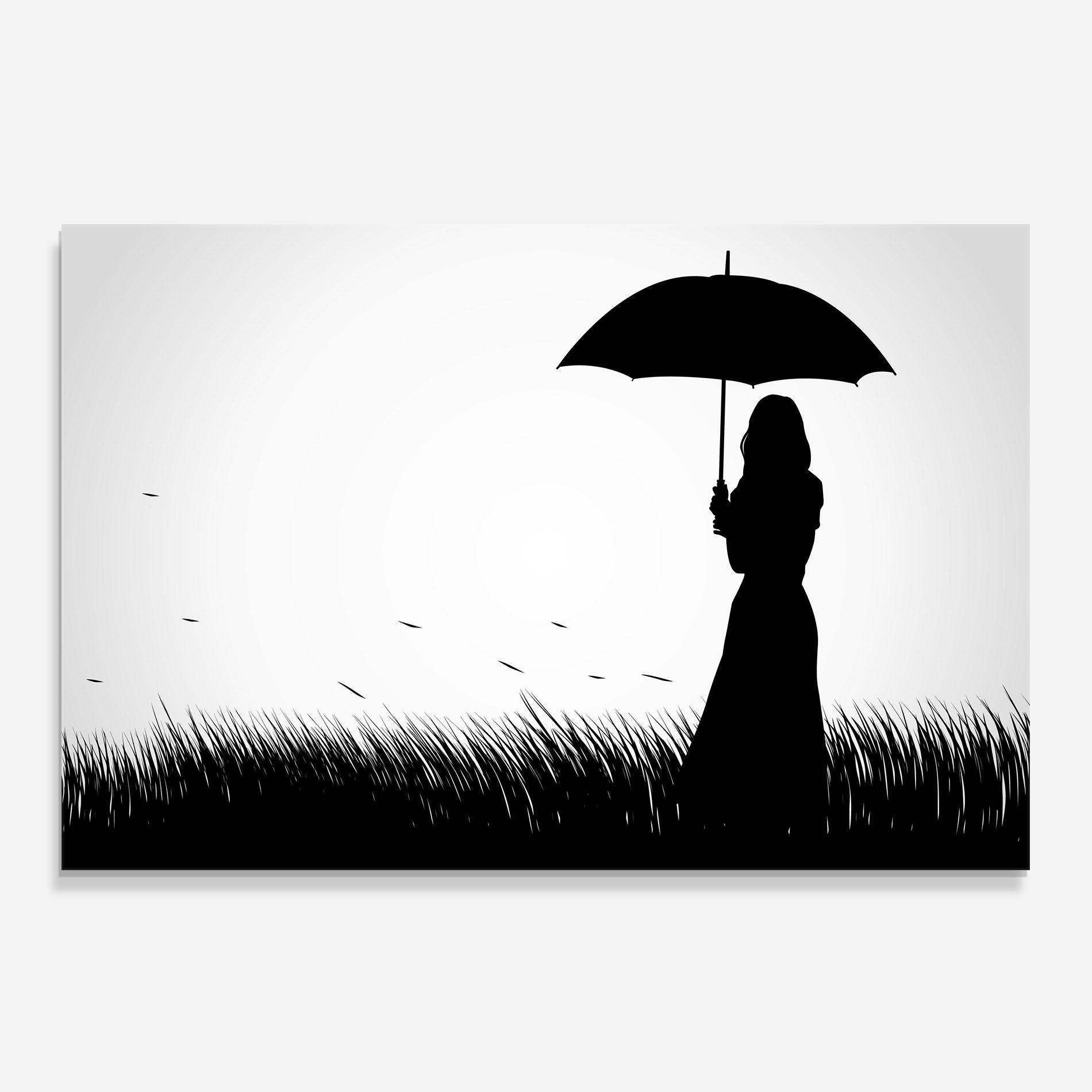 Panou Sticla Bucatarie Umbrella Girl mockup 0