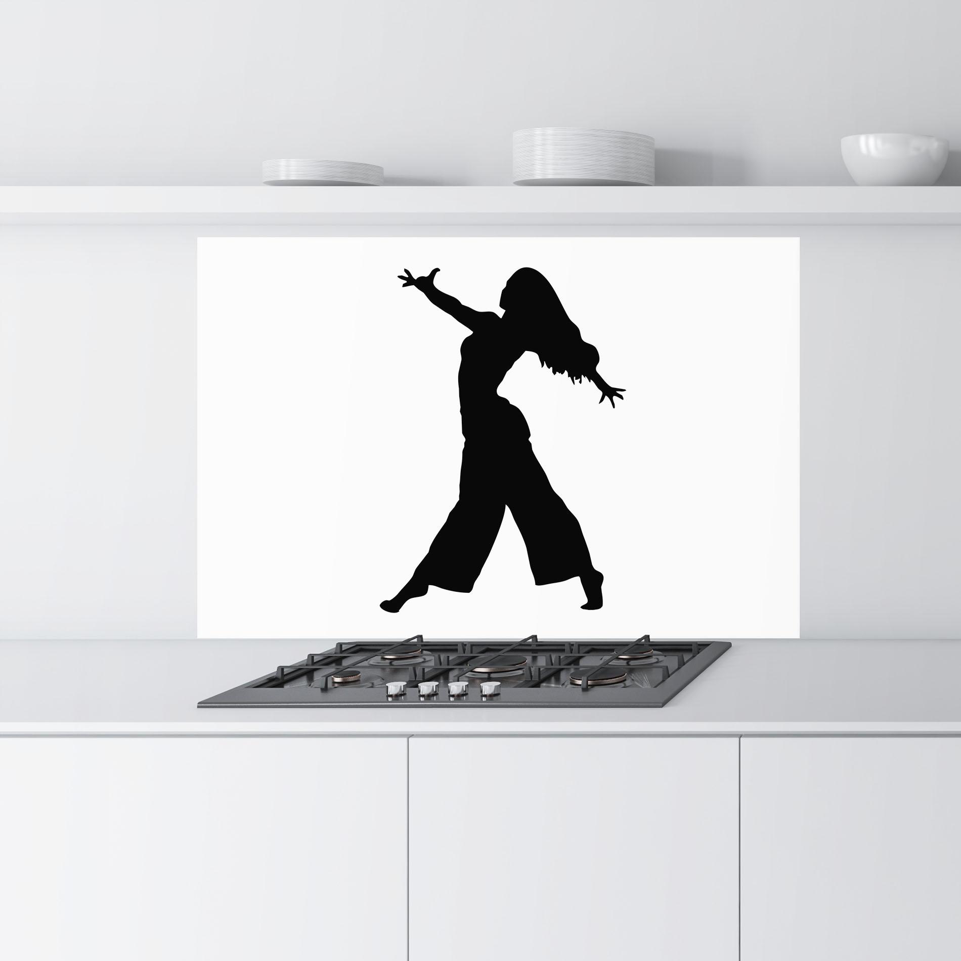 Panou Sticla Bucatarie Dance Silhouette mockup 9