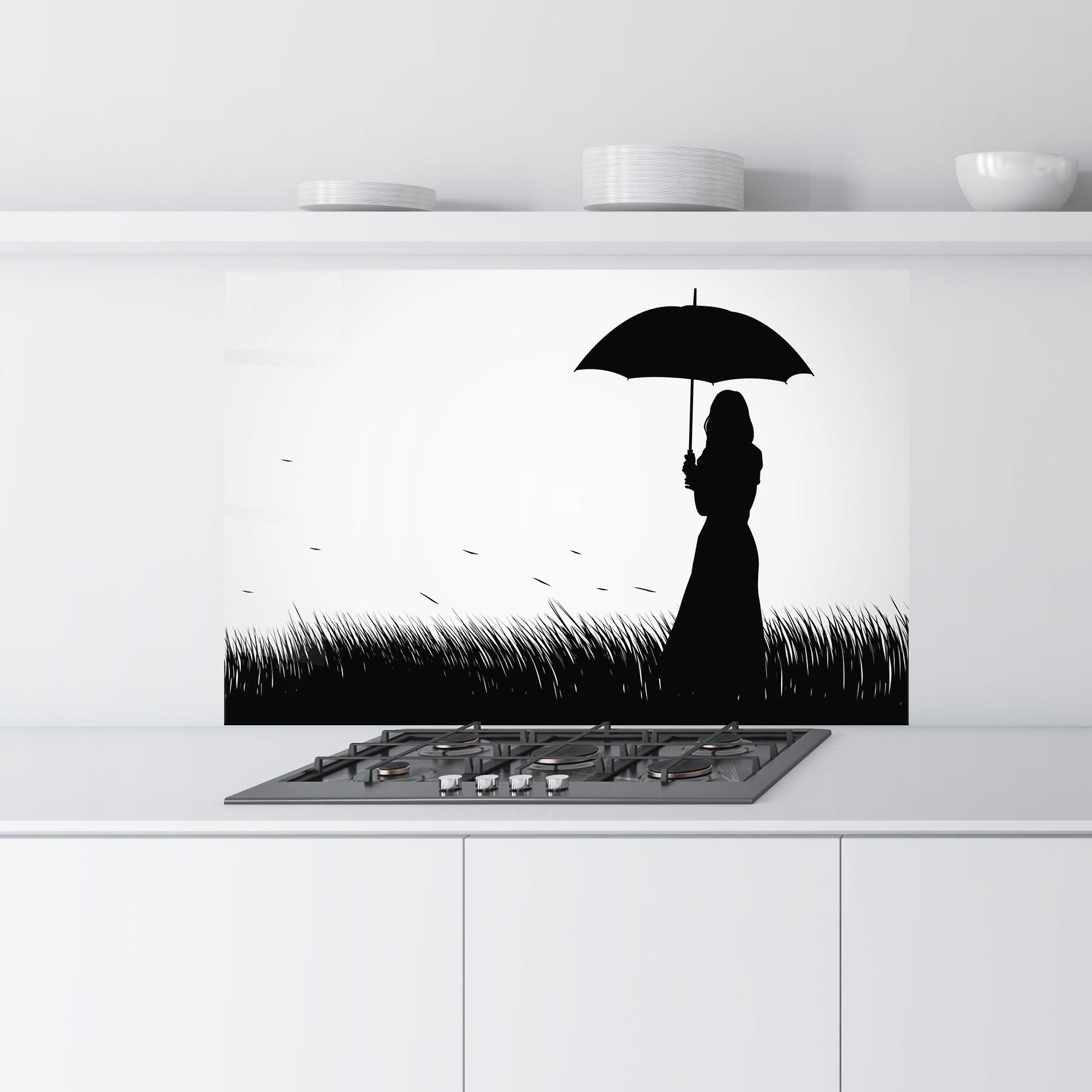 Panou Sticla Bucatarie Umbrella Girl mockup 9