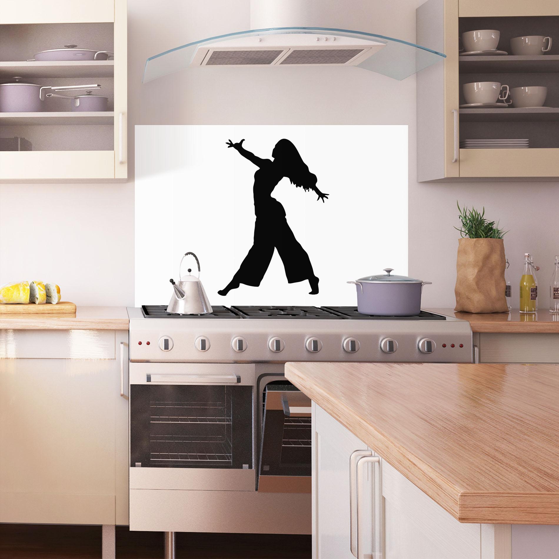 Panou Sticla Bucatarie Dance Silhouette mockup 1