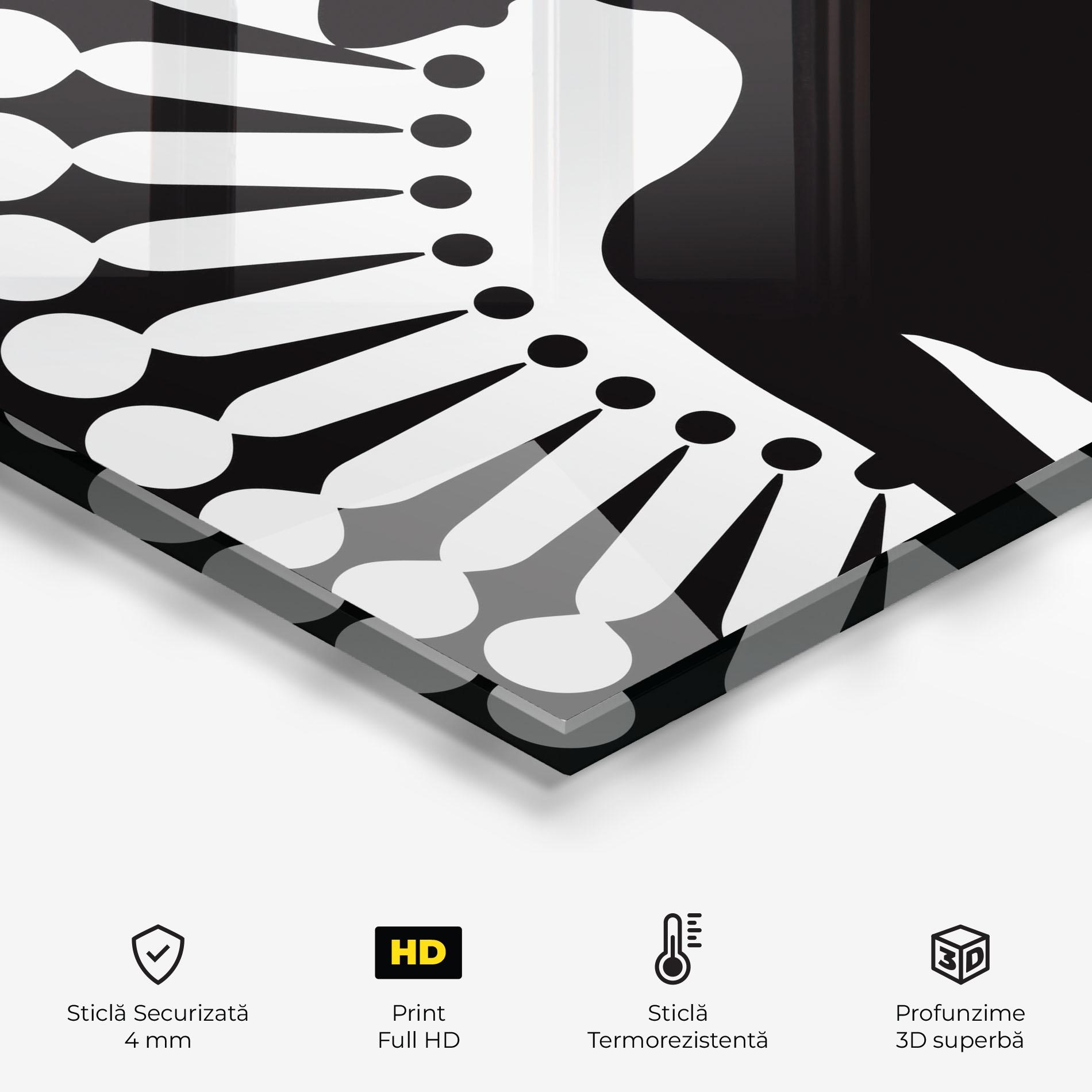 Panou Sticla Bucatarie Black Shilouette Lady mockup 2