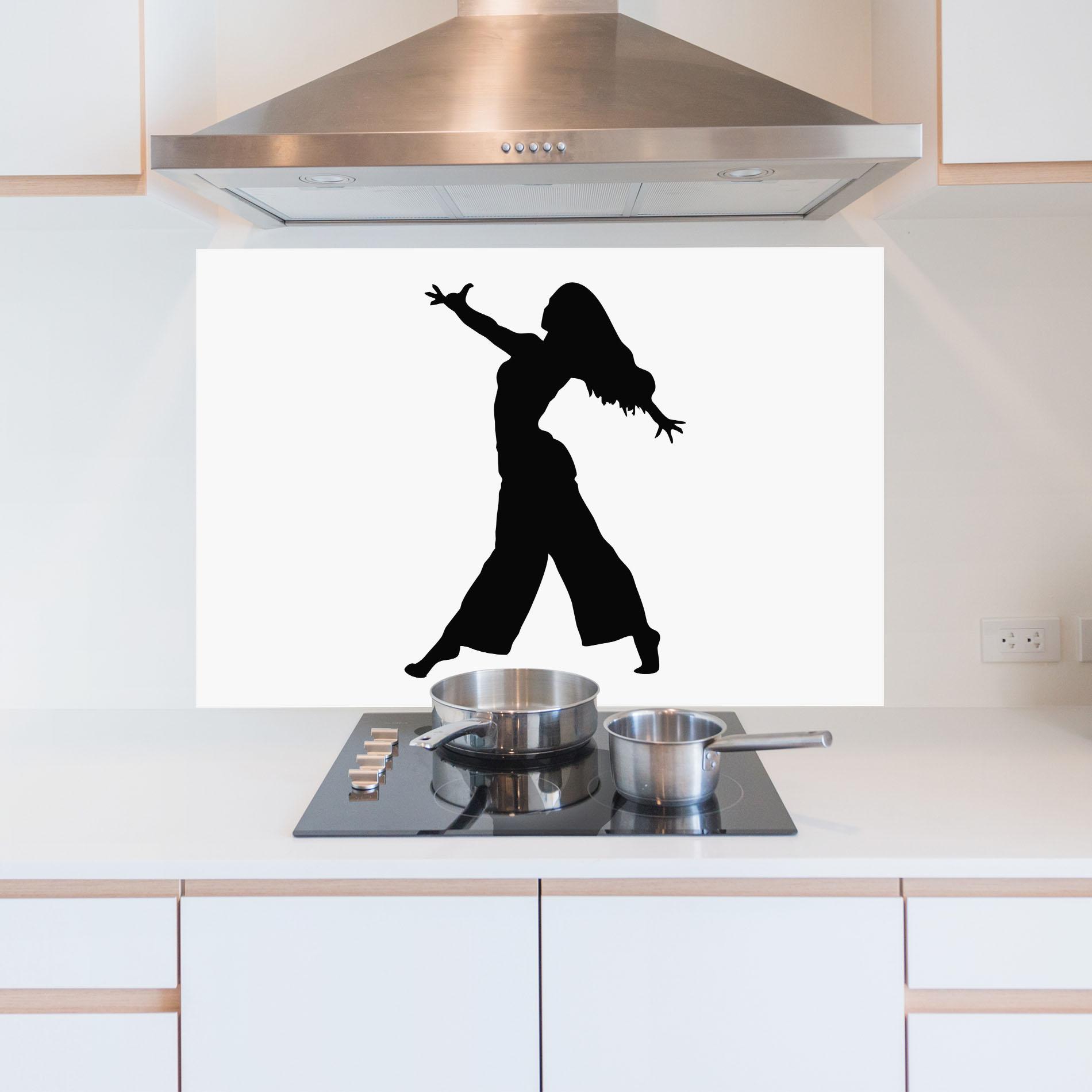 Panou Sticla Bucatarie Dance Silhouette mockup 5