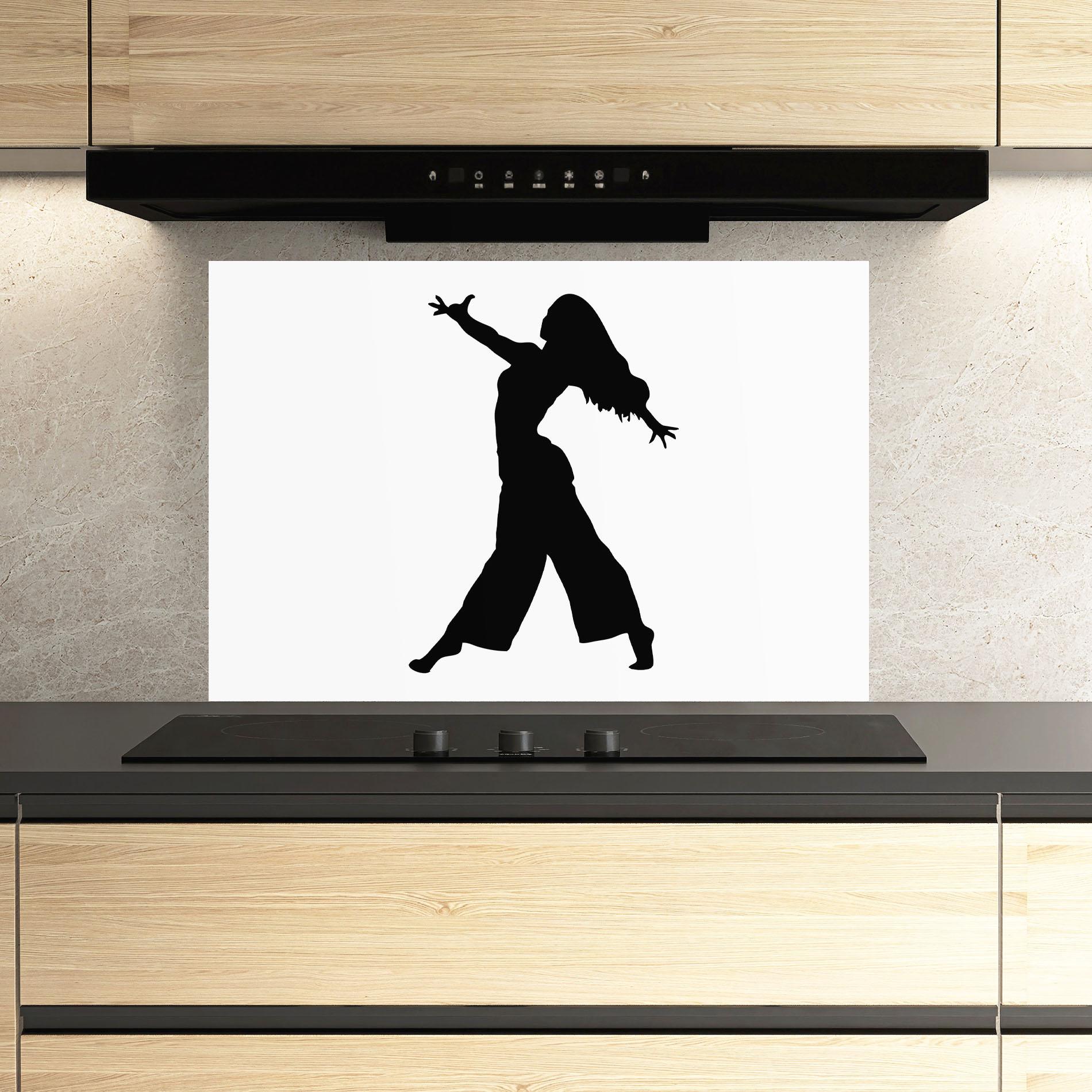 Panou Sticla Bucatarie Dance Silhouette mockup 3