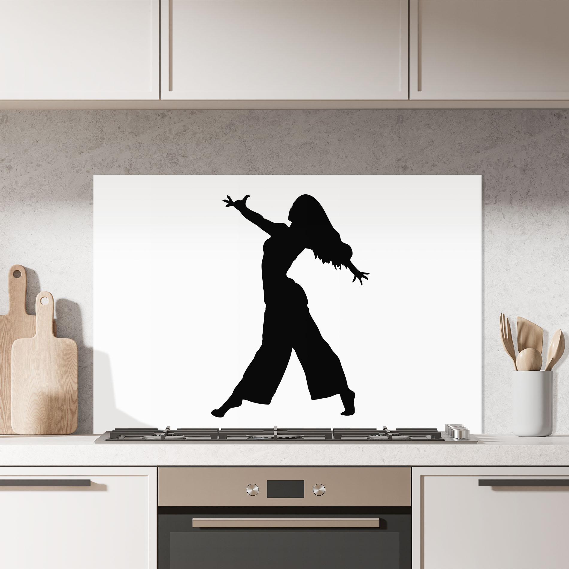 Panou Sticla Bucatarie Dance Silhouette mockup 7