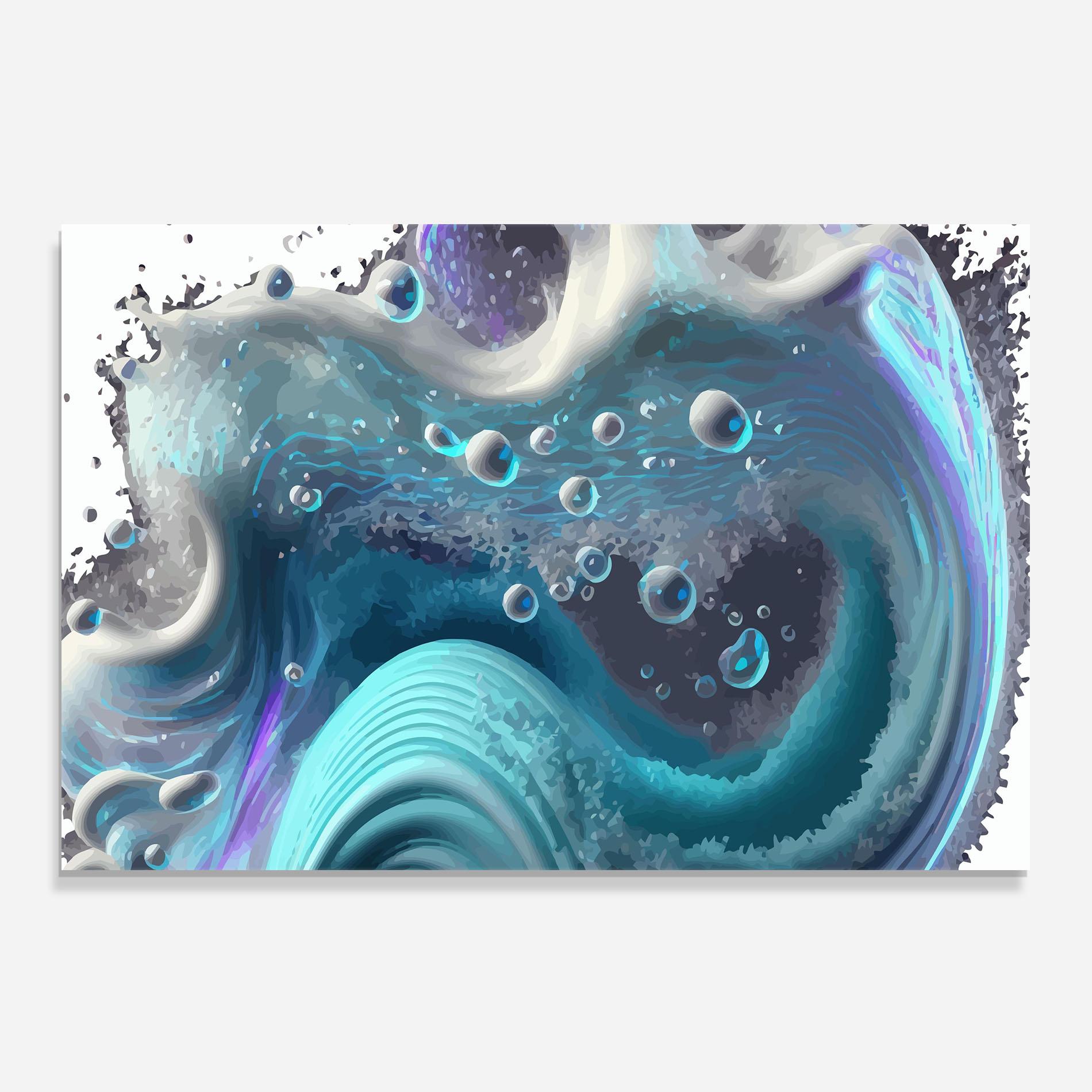 Panou Sticla Bucatarie Blue Purple Water mockup 0