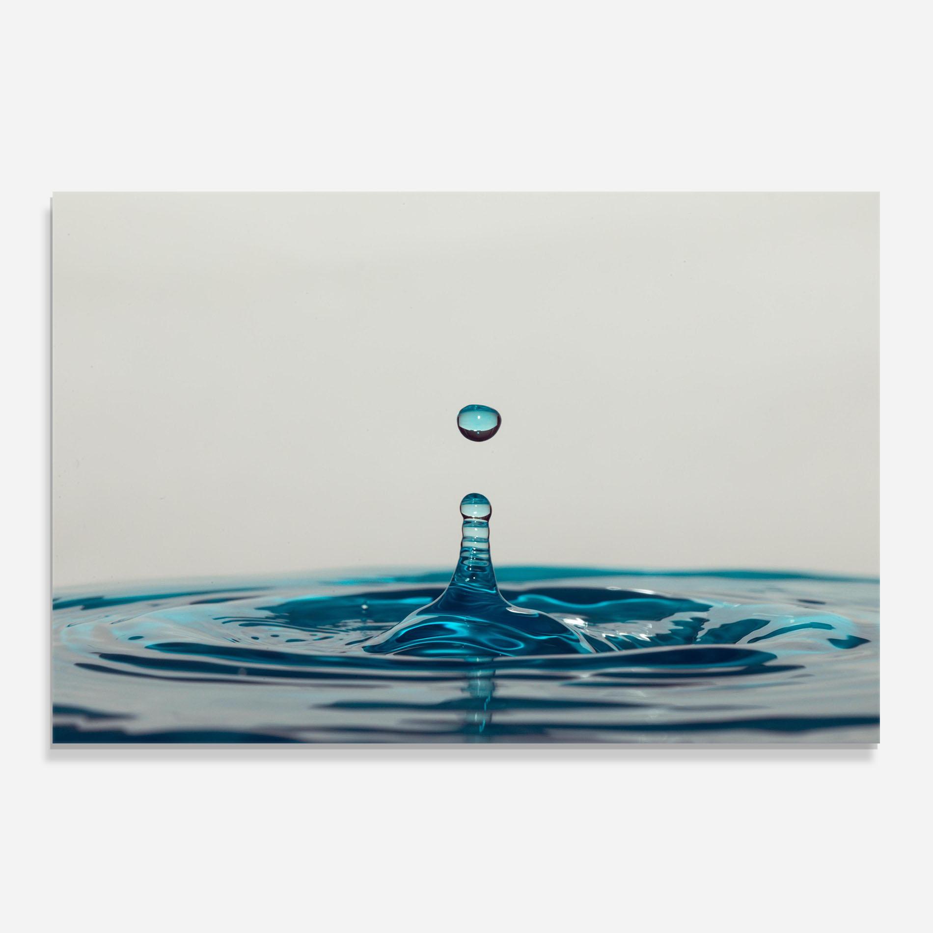 Panou Sticla Bucatarie Blue Water Drop mockup 0