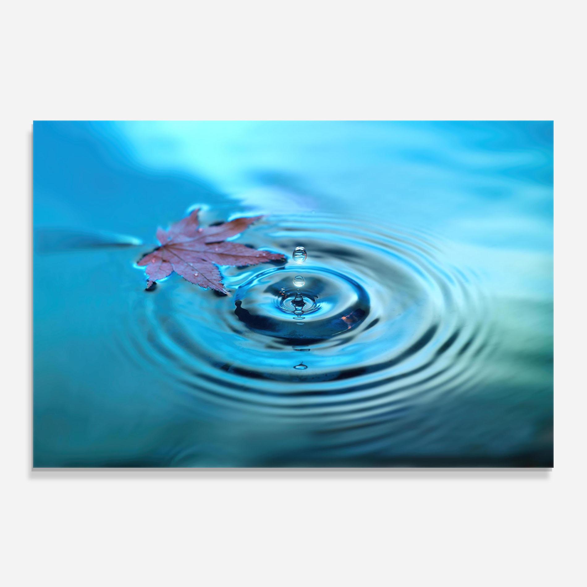 Panou Sticla Bucatarie Red Leaf Floating mockup 0