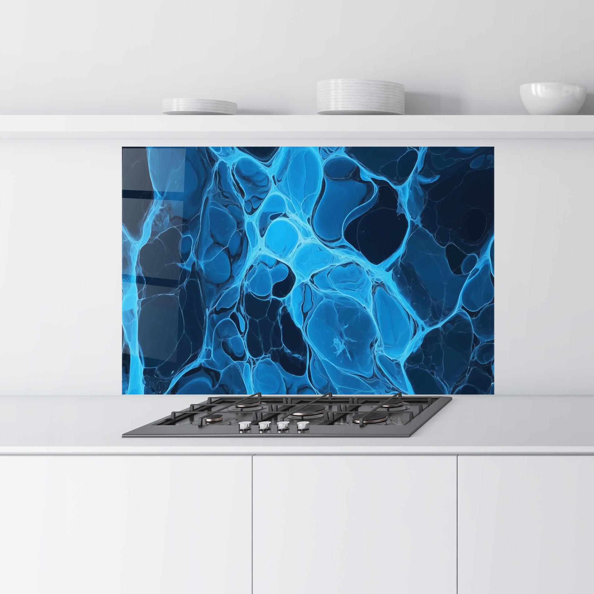 Panou Sticla Bucatarie Blue Shade Water mockup 9