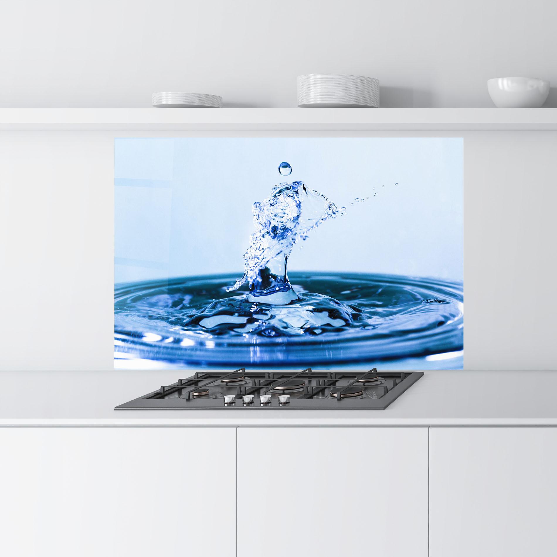 Panou Sticla Bucatarie Clear Water Splash mockup 9