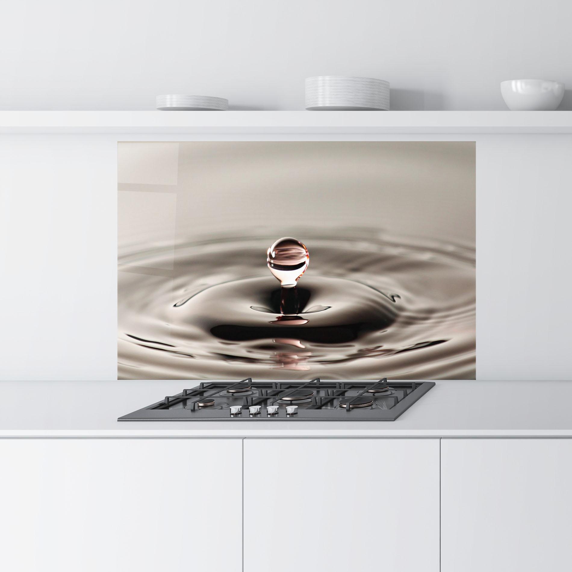 Panou Sticla Bucatarie Close Red Water Drop mockup 9