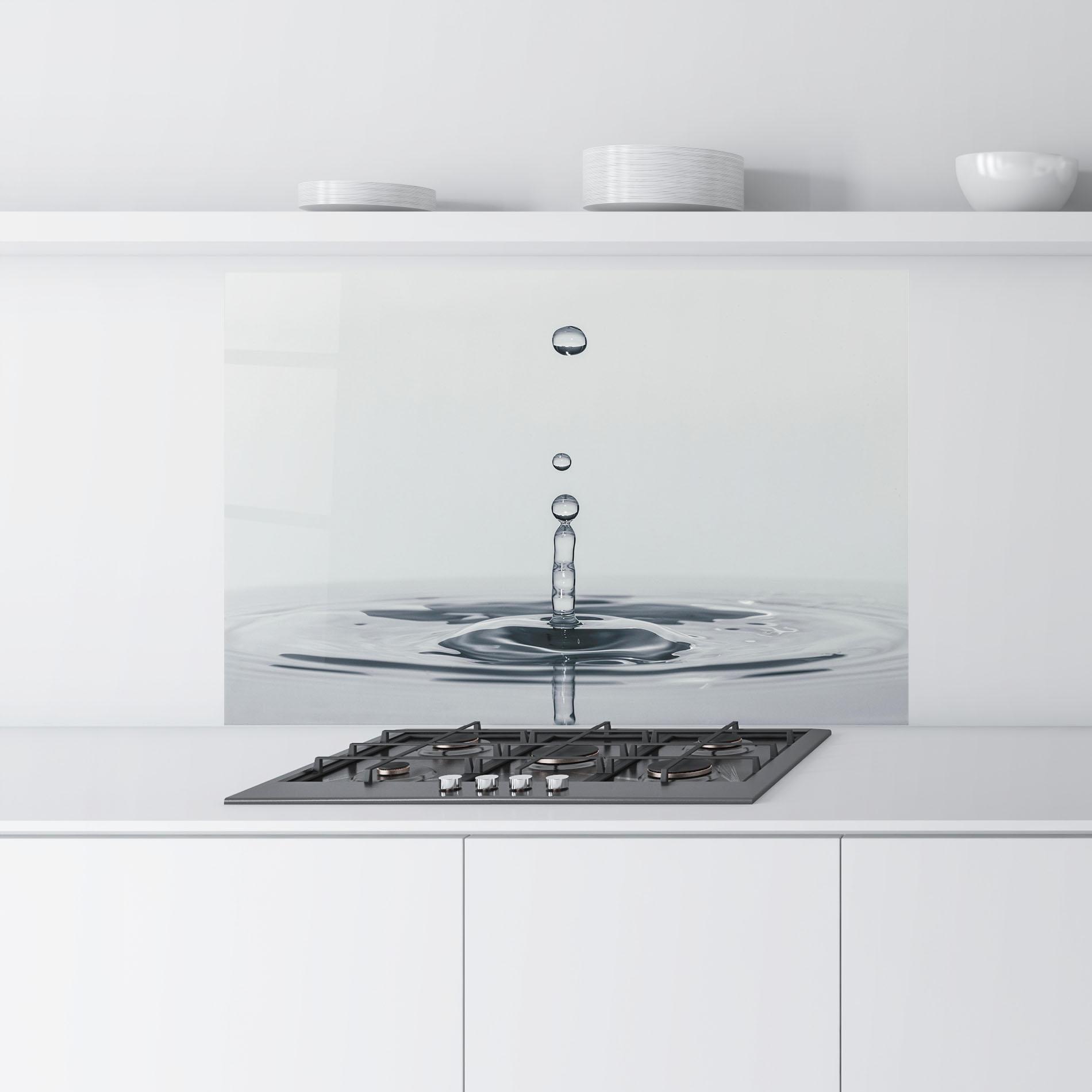 Panou Sticla Bucatarie Grey Water Drop mockup 9
