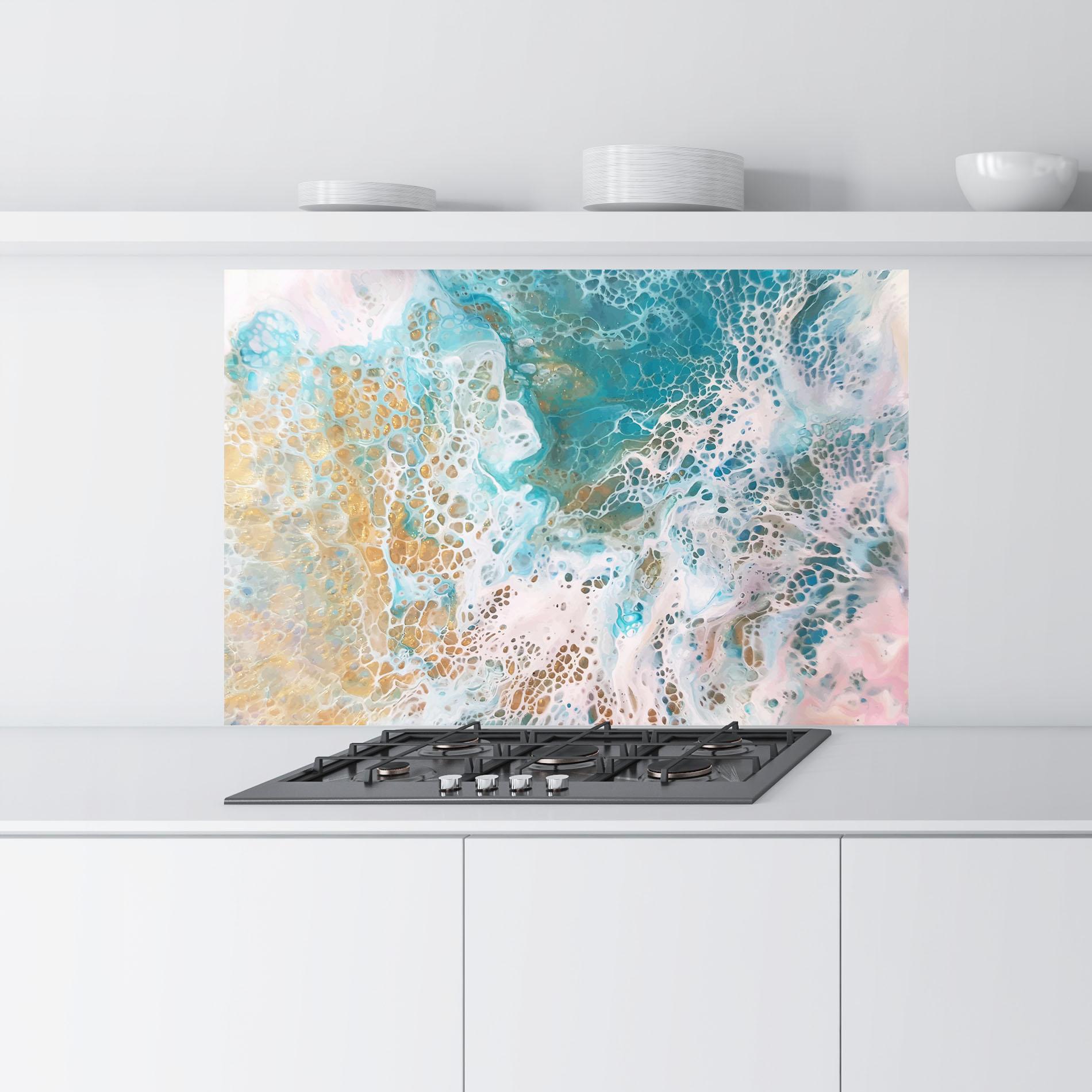 Panou Sticla Bucatarie Ocean Gold Blue mockup 9