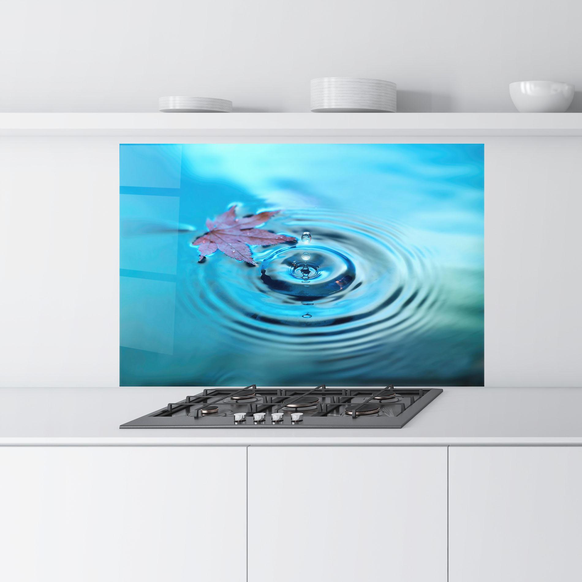 Panou Sticla Bucatarie Red Leaf Floating mockup 9