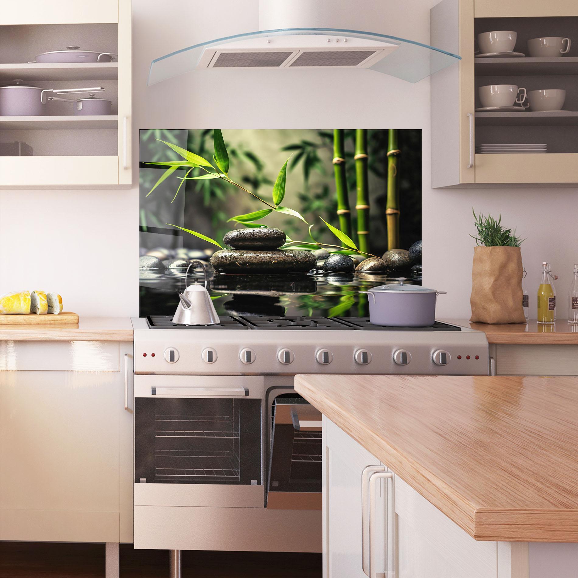 Panou Sticla Bucatarie Bamboo Plant Water mockup 1