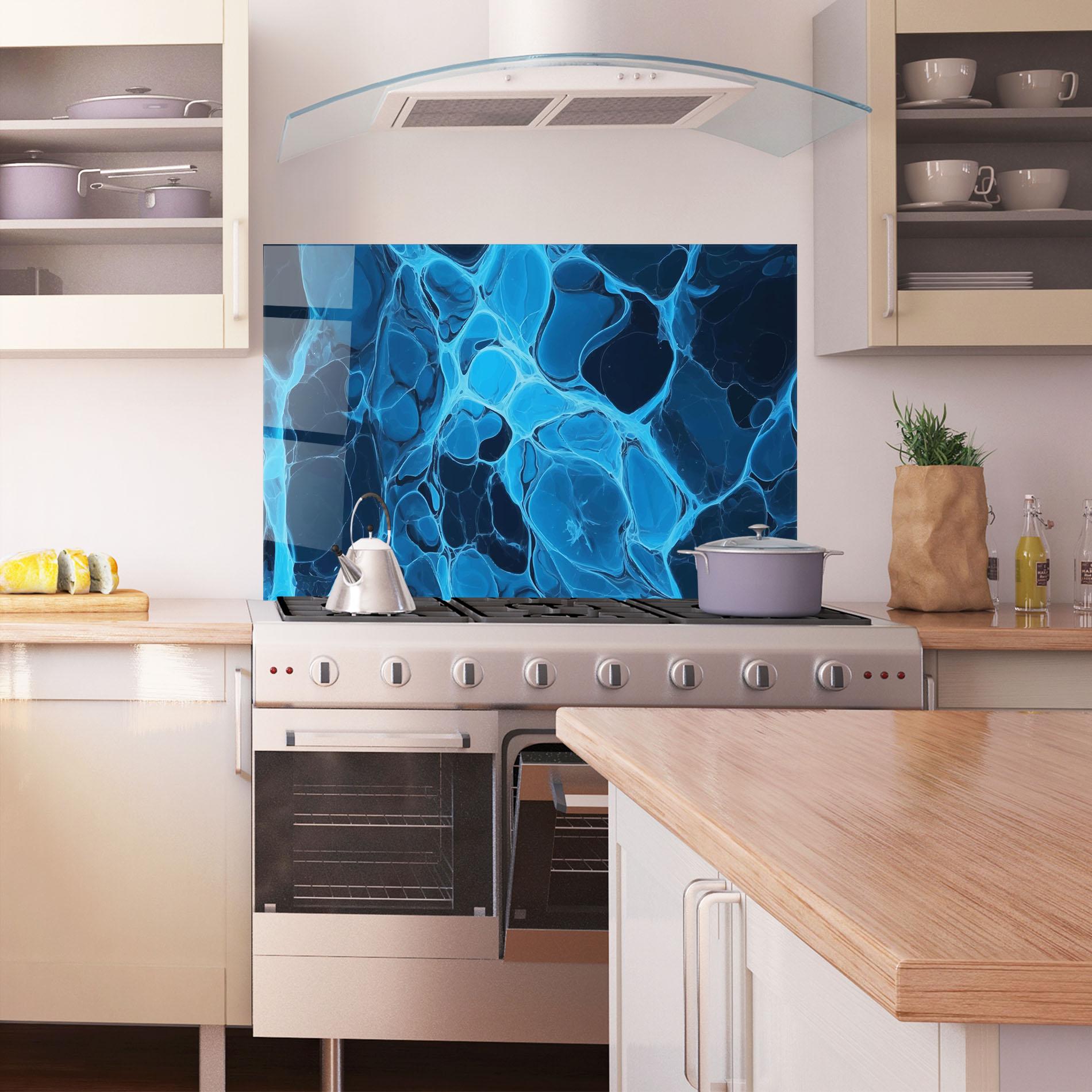 Panou Sticla Bucatarie Blue Shade Water mockup 1