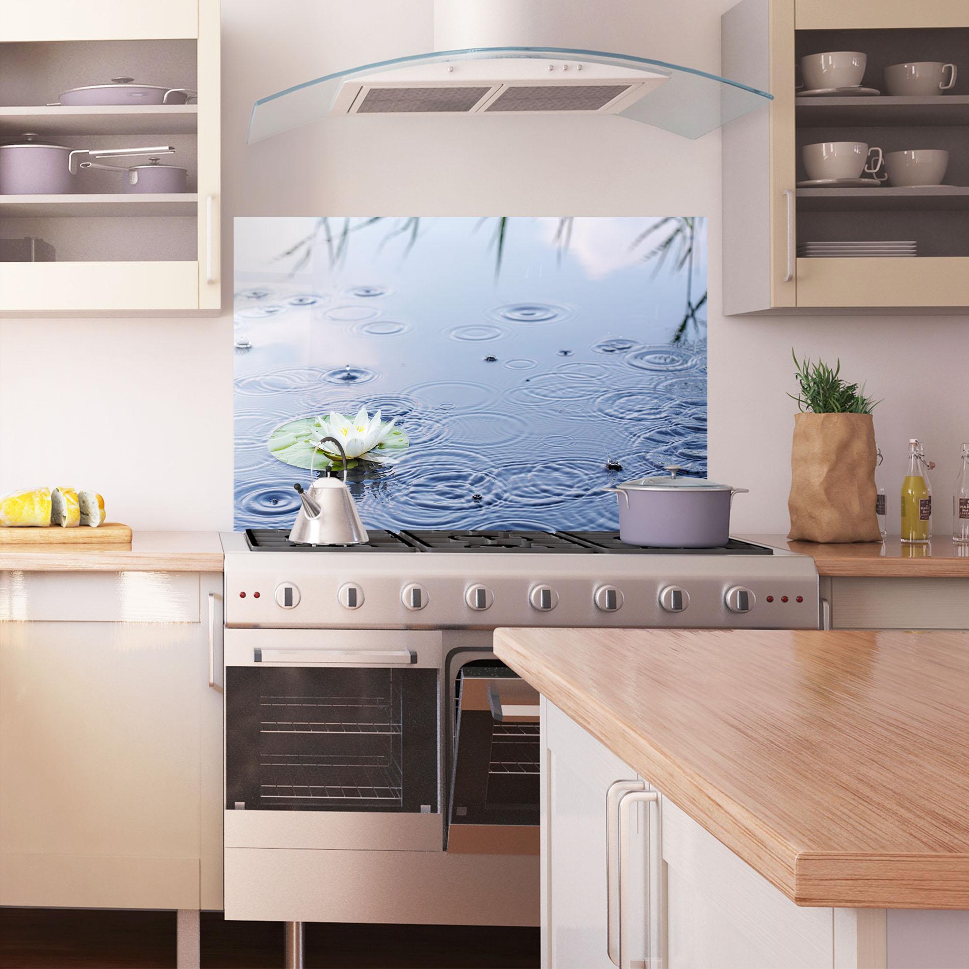 Panou Sticla Bucatarie Clear Lake Rain mockup 1