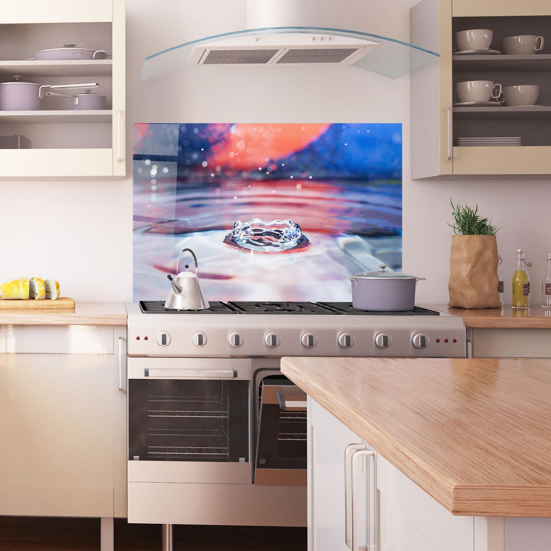 Panou Sticla Bucatarie Colorful Water Surface mockup 1