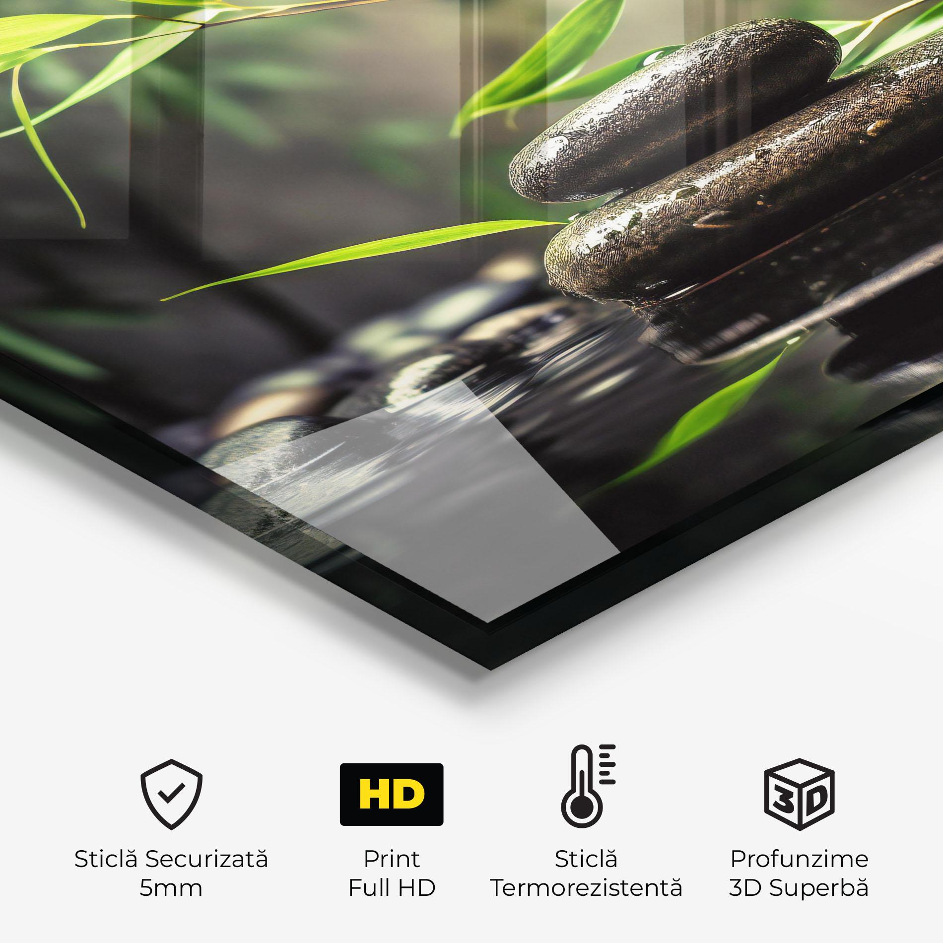 Panou Sticla Bucatarie Bamboo Plant Water mockup 2