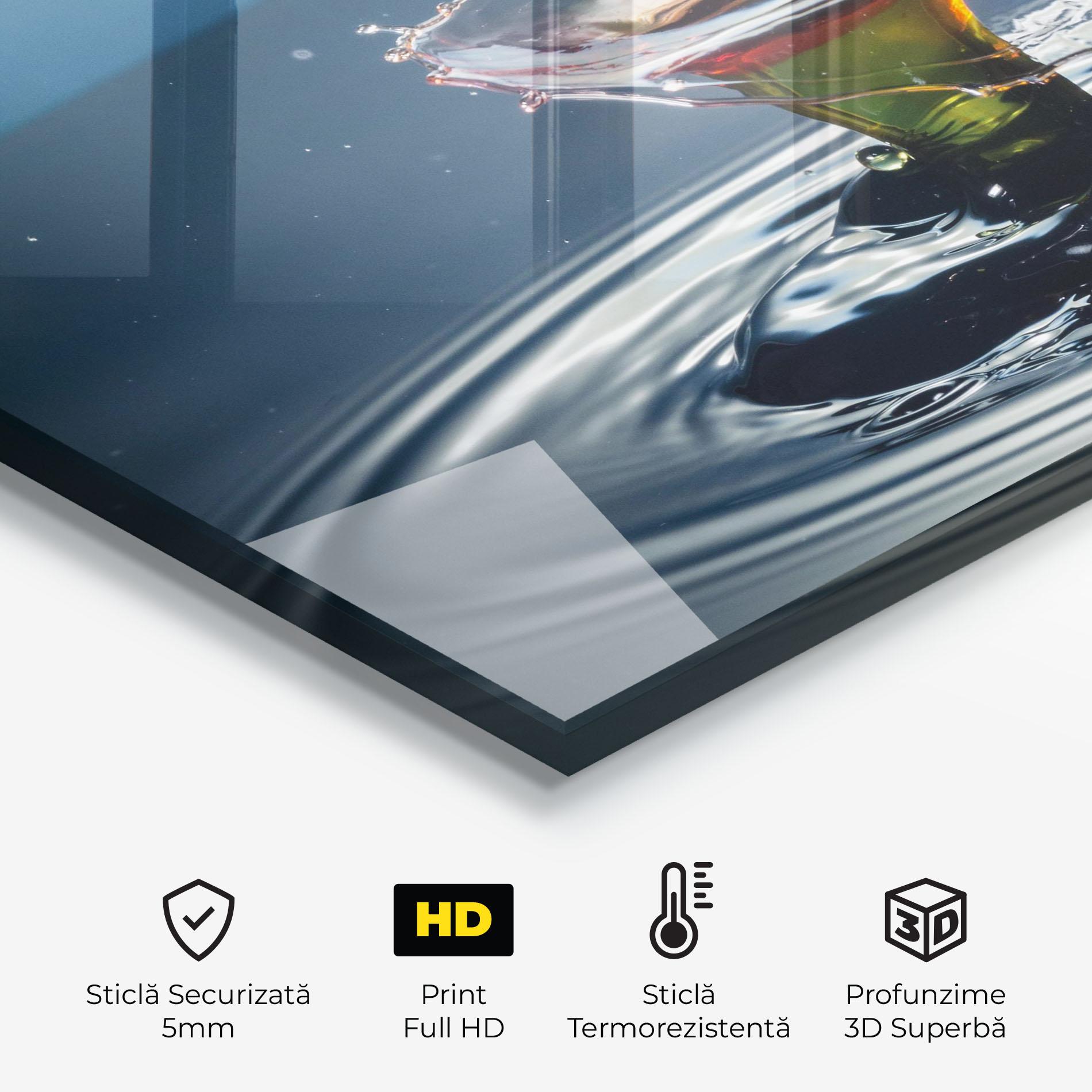 Panou Sticla Bucatarie Beautiful Water Splash mockup 2