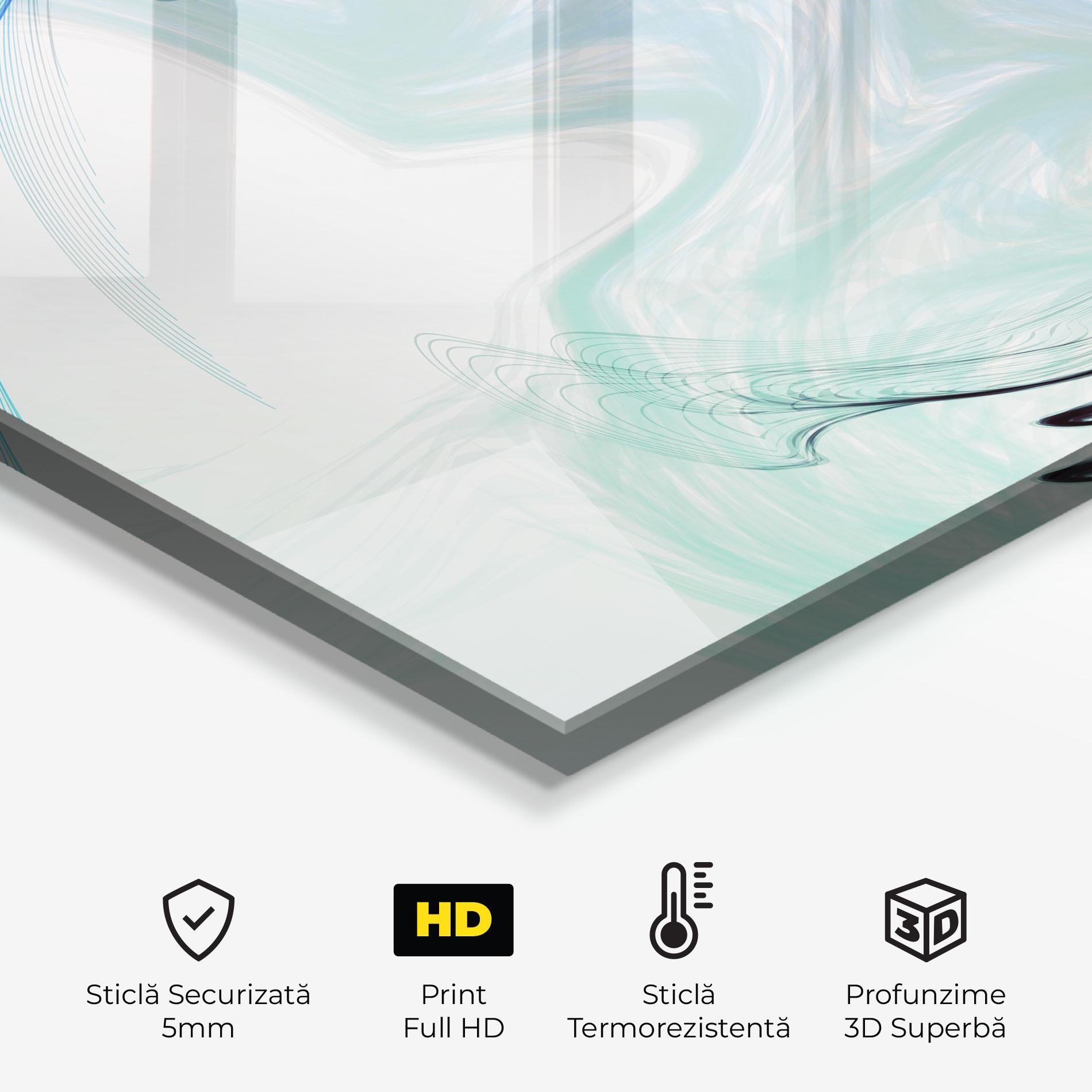 Panou Sticla Bucatarie Blue Black Art mockup 2