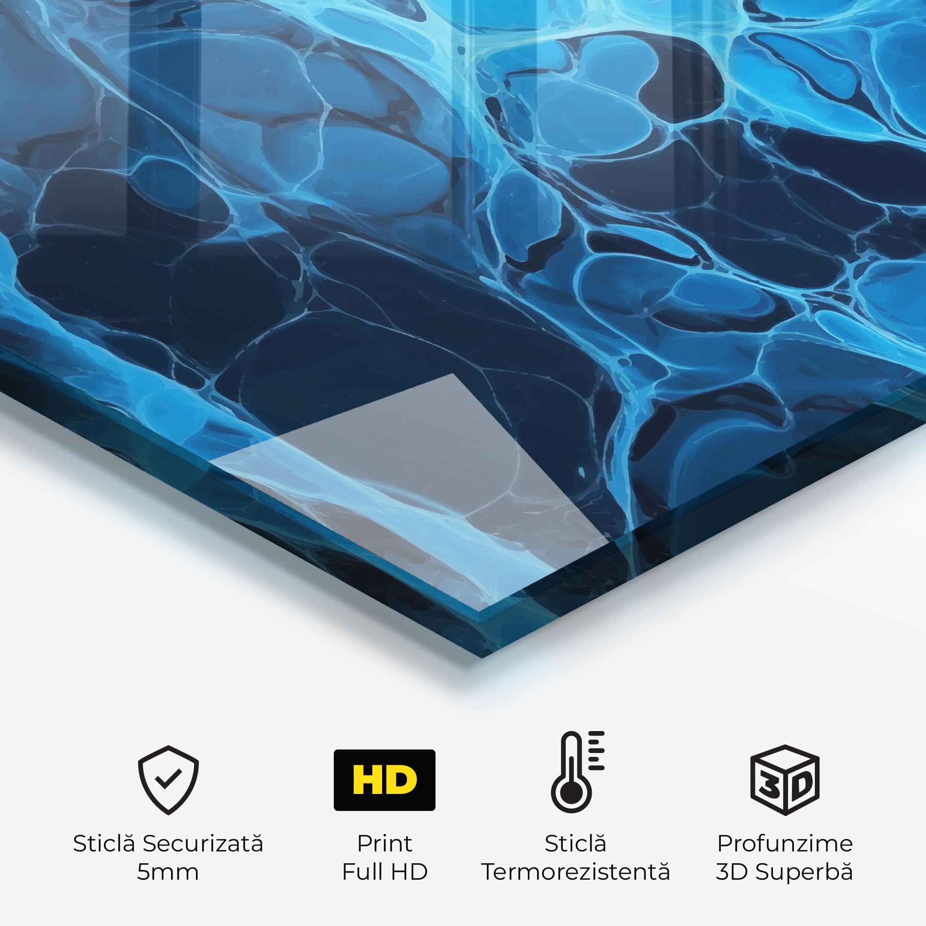 Panou Sticla Bucatarie Blue Shade Water mockup 2