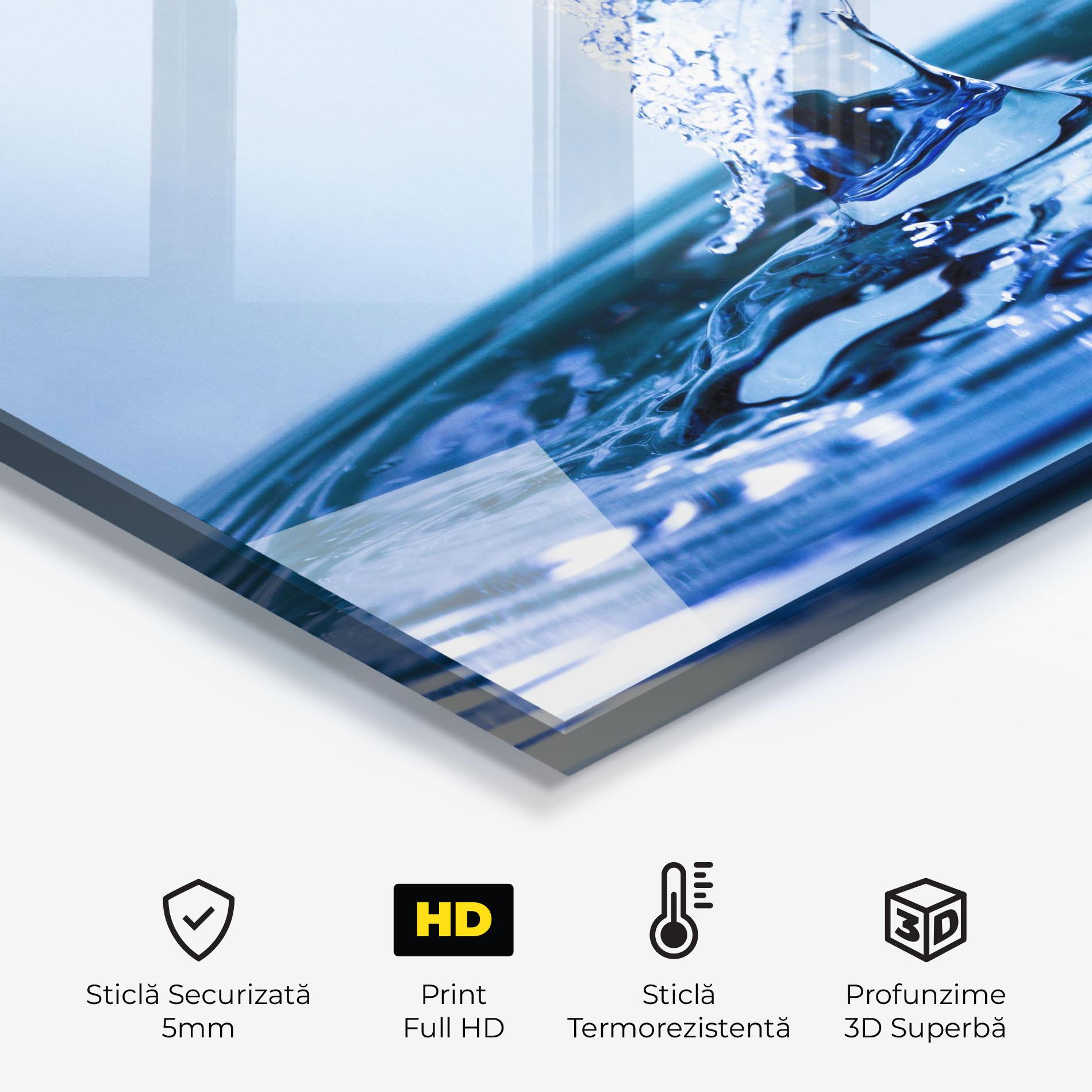 Panou Sticla Bucatarie Clear Water Splash mockup 2