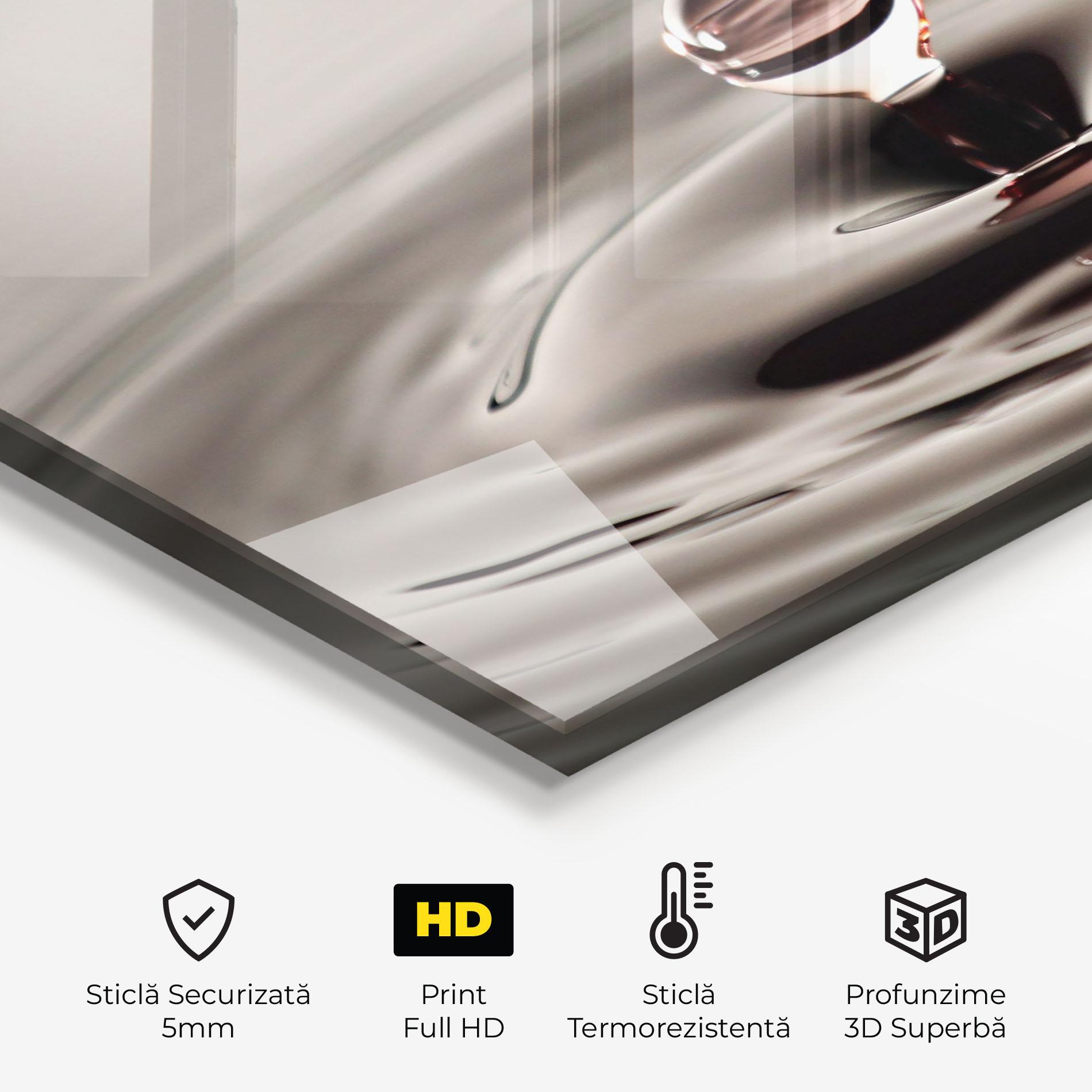 Panou Sticla Bucatarie Close Red Water Drop mockup 2