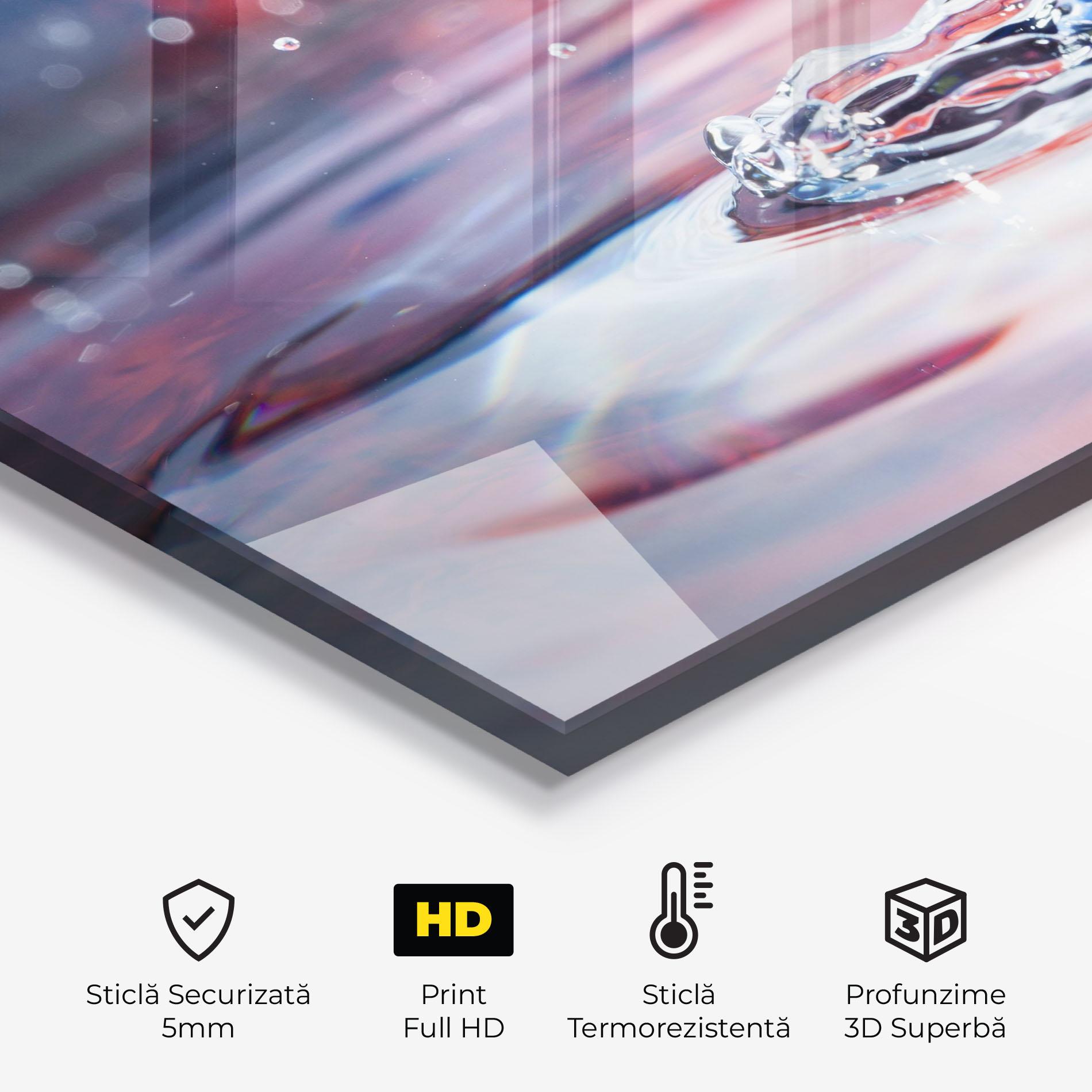 Panou Sticla Bucatarie Colorful Water Surface mockup 2